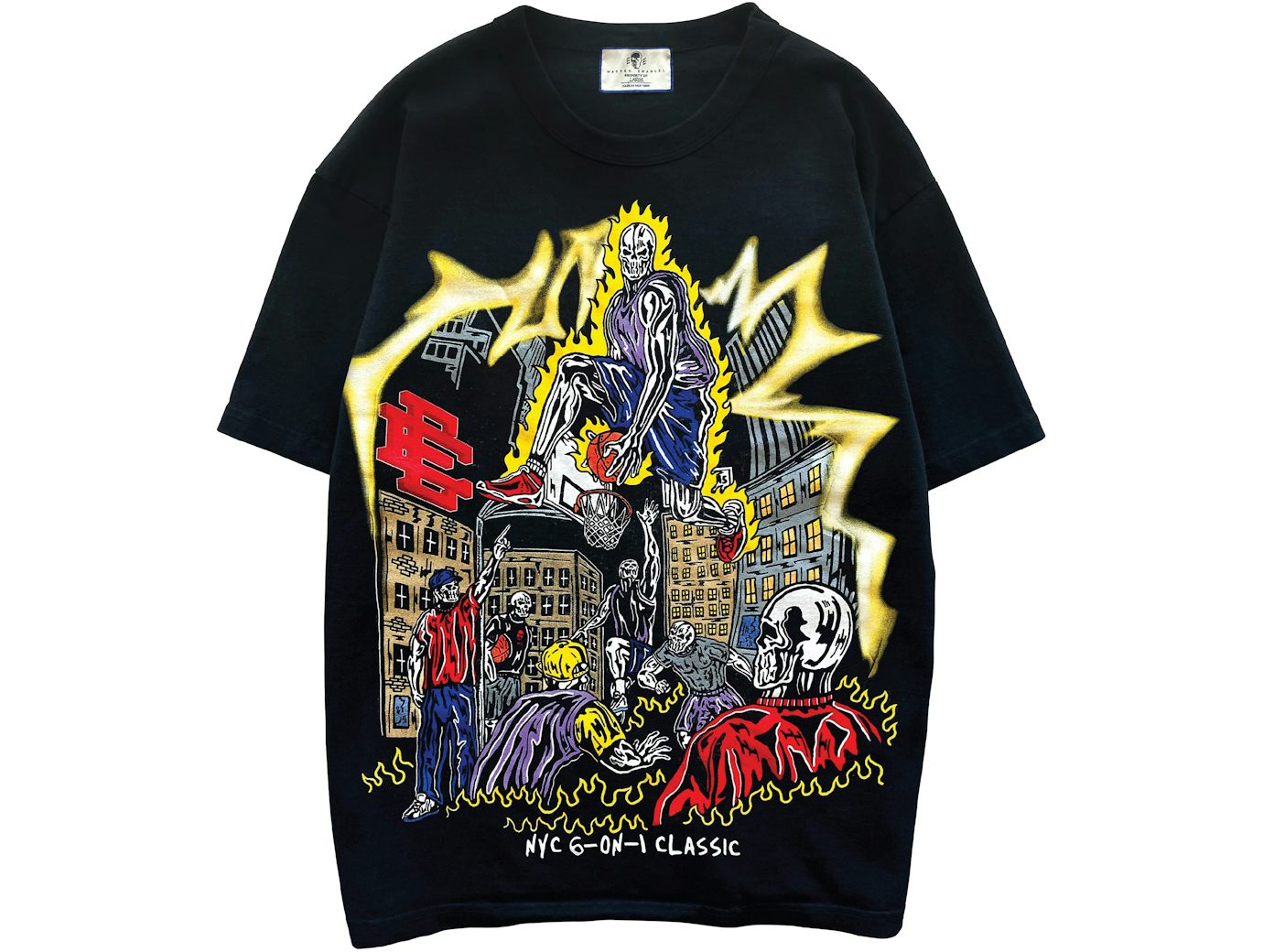 [901ABLK394] MENS ERIC EMANUEL EE X NYC 6 ON A CLASSIC WARREN LOTAS T-SHIRT