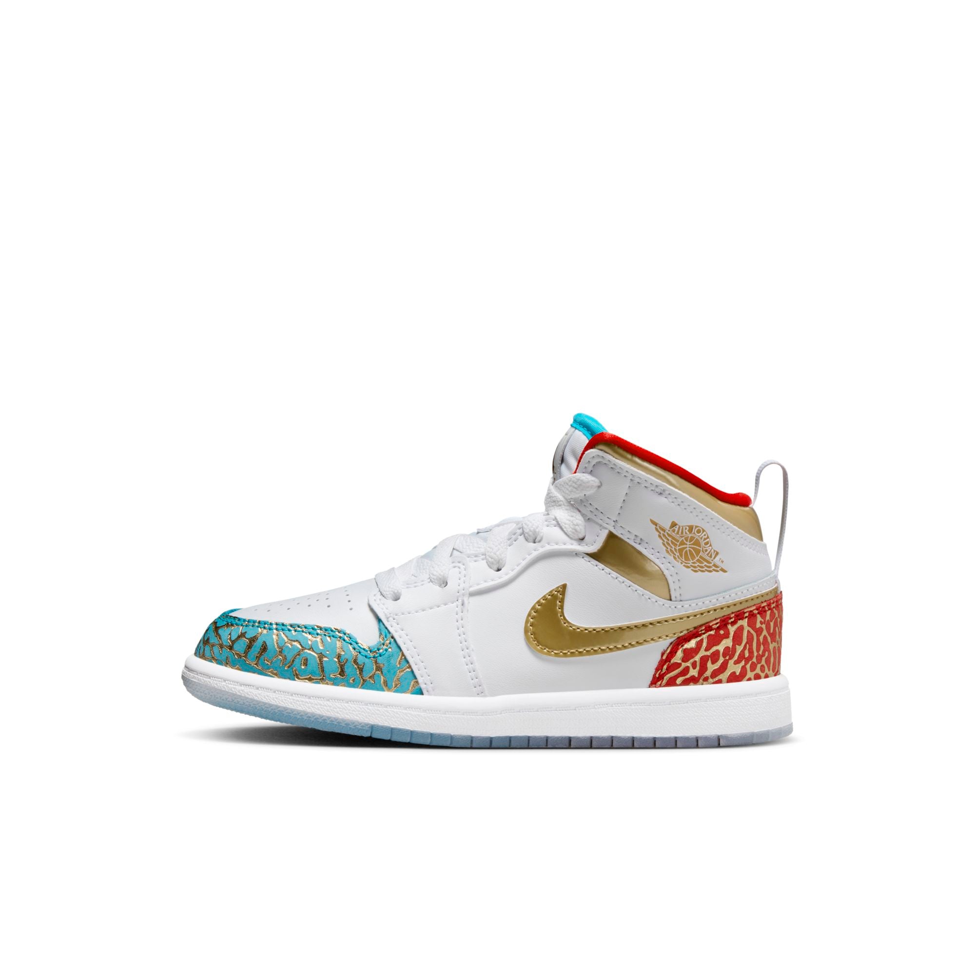 [FB2210-100] Preschool Air Jordan RETRO 1 MID 'SNEAKER SCHOOL NC TO CHICAGO (PS)'