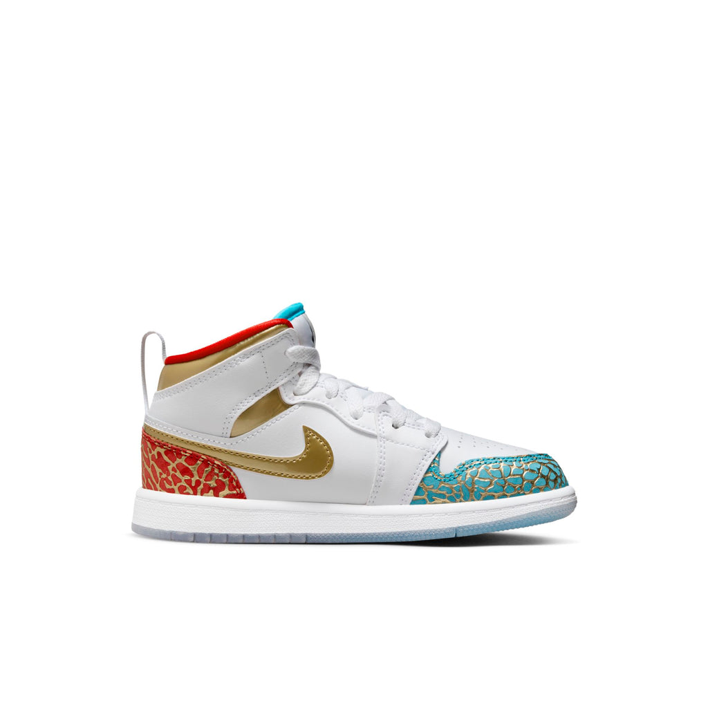 [FB2210-100] Preschool Air Jordan RETRO 1 MID 'SNEAKER SCHOOL NC TO CHICAGO (PS)'