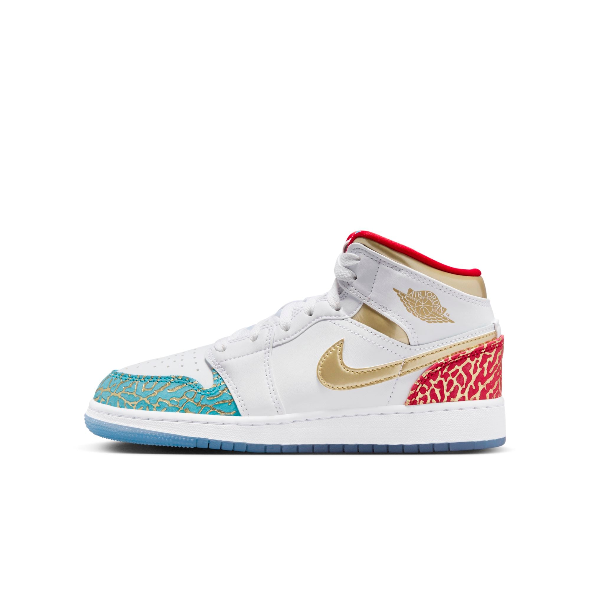 [FB2212-100] Grade School Air Jordan RETRO 1 MID 'SNEAKER SCHOOL NC TO CHICAGO (GS)'