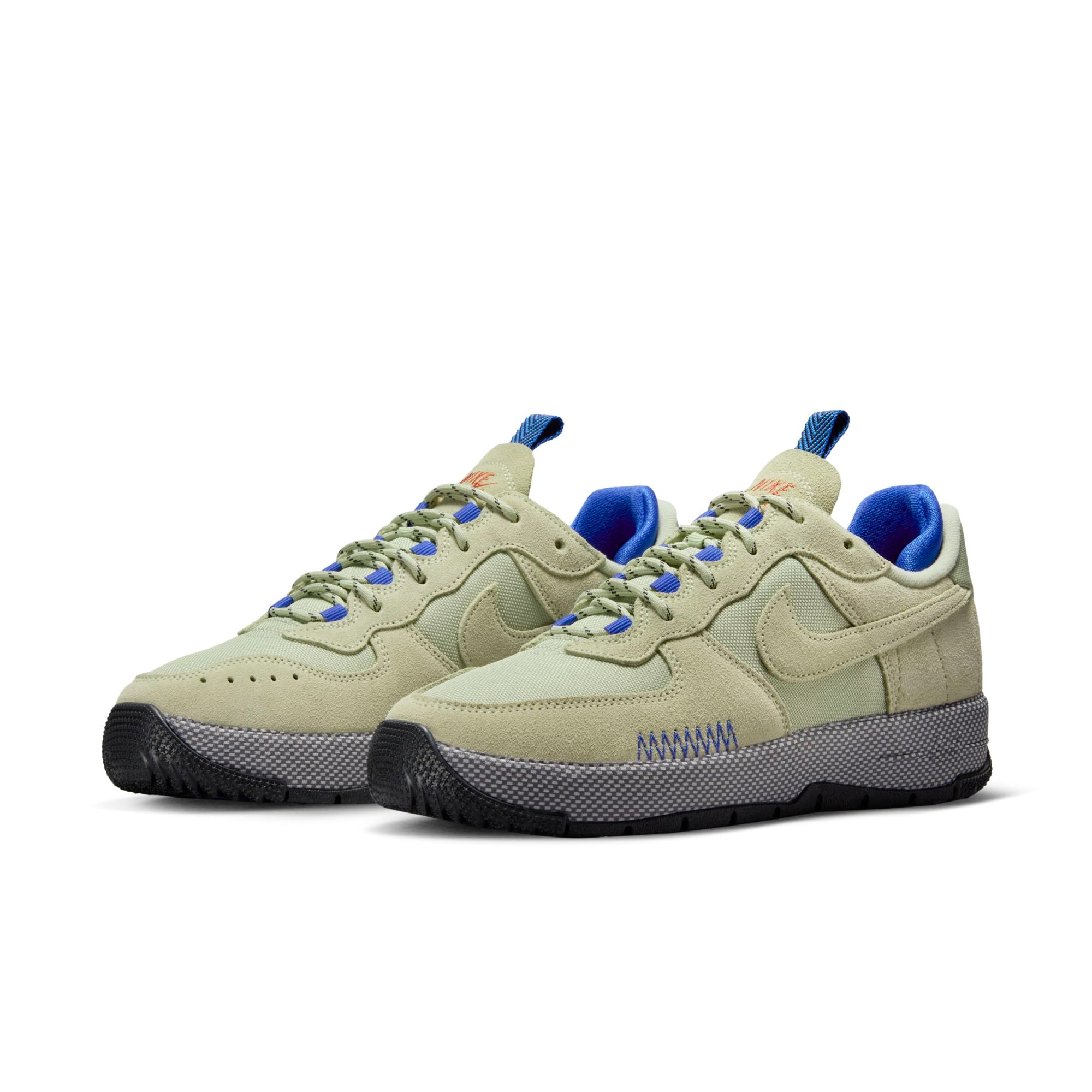 [FB2348-301] Womens Nike AIR FORCE 1 WILD 'OLIVE AURA AQUARIUS BLUE'