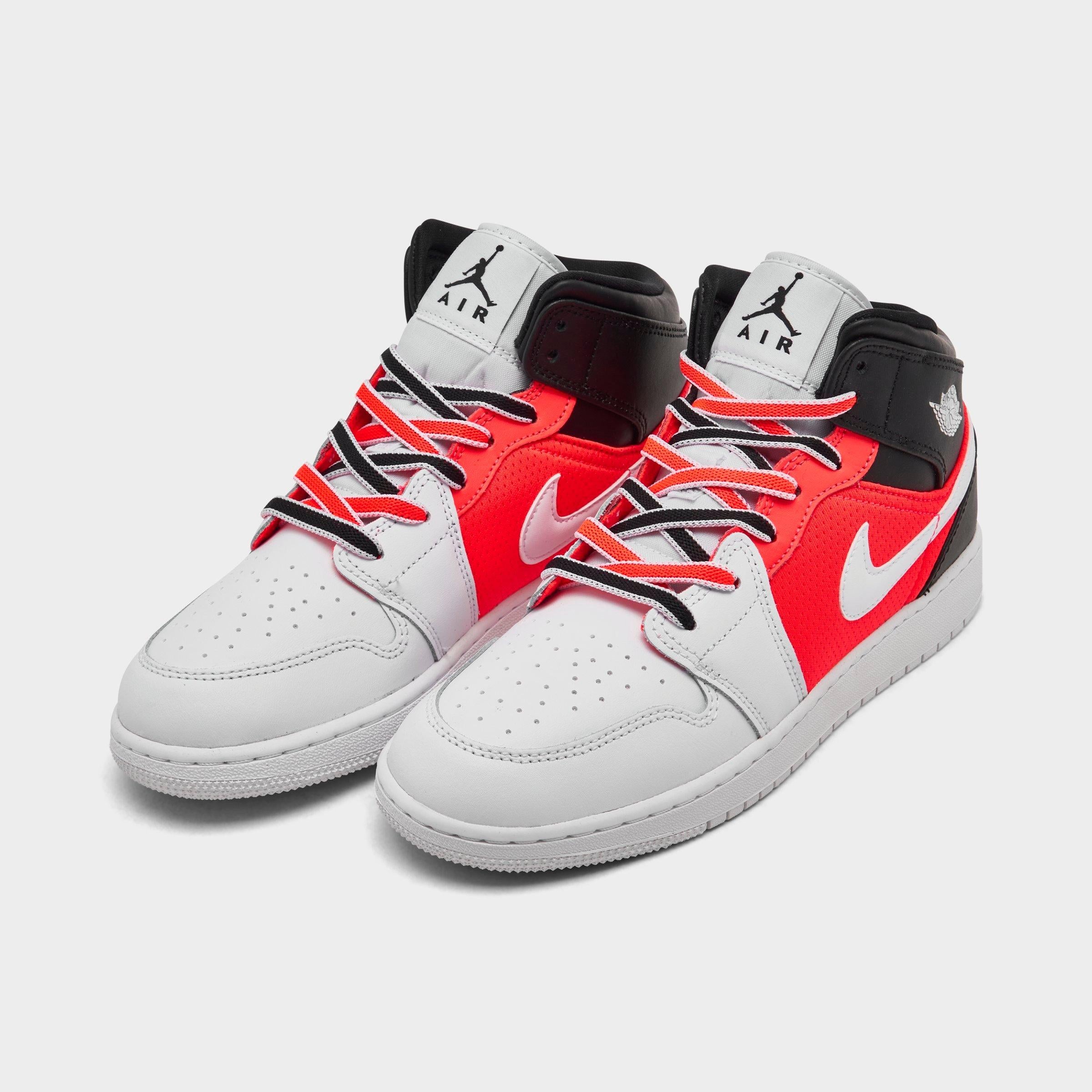 [FB4417-016] GRADE SCHOOL AIR JORDAN RETRO 1 MID SE 'WHITE BLACK INFRARED (GS)'