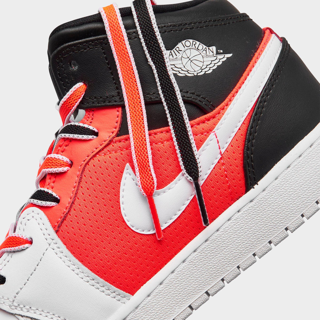 [FB4417-016] GRADE SCHOOL AIR JORDAN RETRO 1 MID SE 'WHITE BLACK INFRARED (GS)'