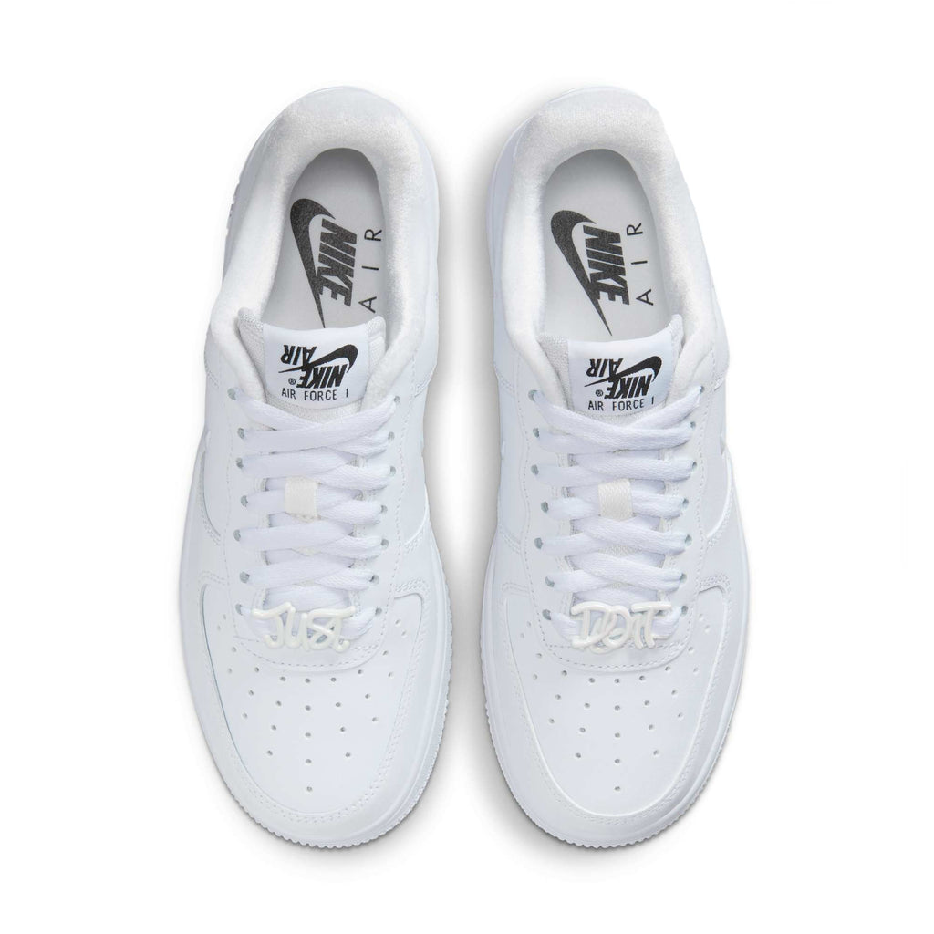 [FB8251-100] Womens Nike AIR FORCE 1 LOW '07 SE 'JUST DO IT TRIPLE WHITE (W)'