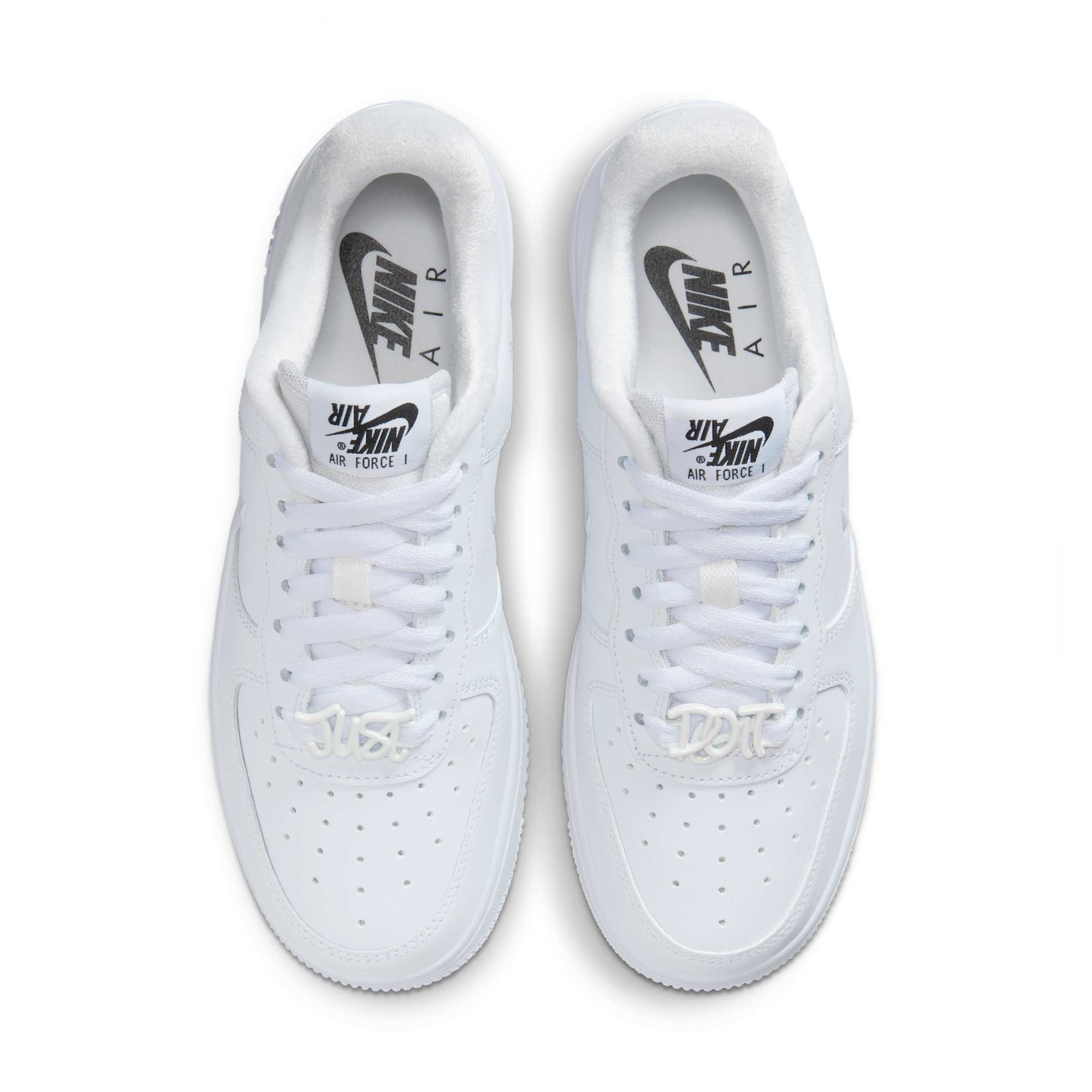 [FB8251-100] Womens Nike AIR FORCE 1 LOW '07 SE 'JUST DO IT TRIPLE WHITE (W)'