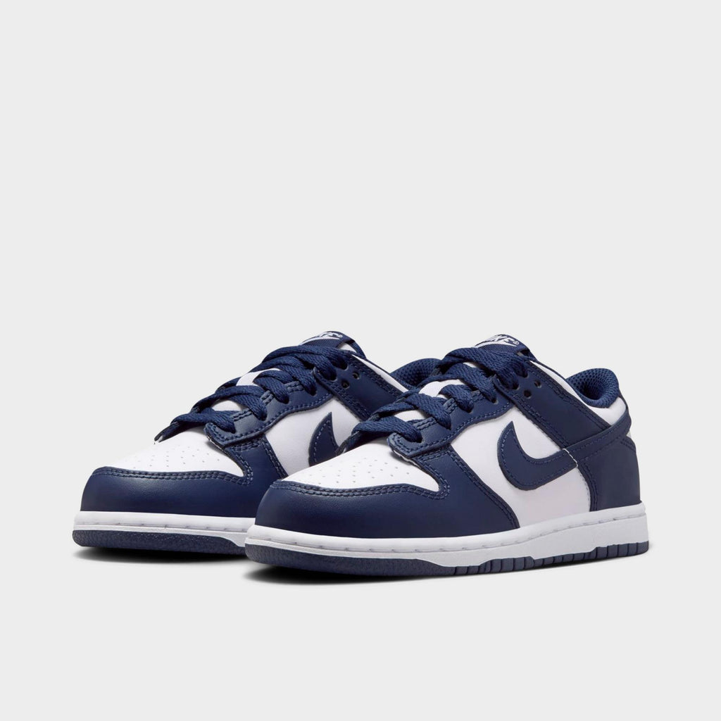 [FB9108-116] PRESCHOOL NIKE DUNK LOW 'WHITE MIDNIGHT NAVY (PS)'