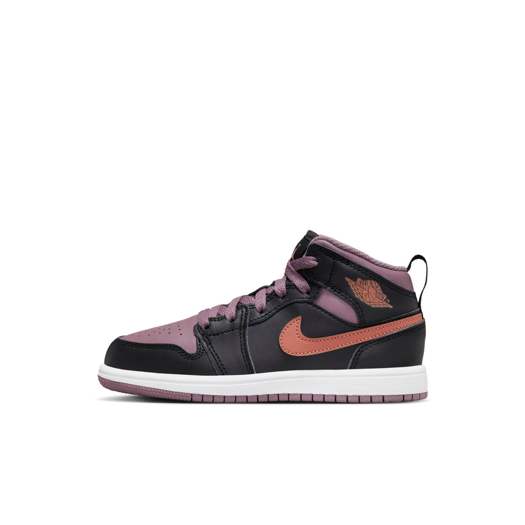 [FB9910-008] Preschool Air Jordan Retro 1 Mid SE 'Black Sky J Mauve' (PS)