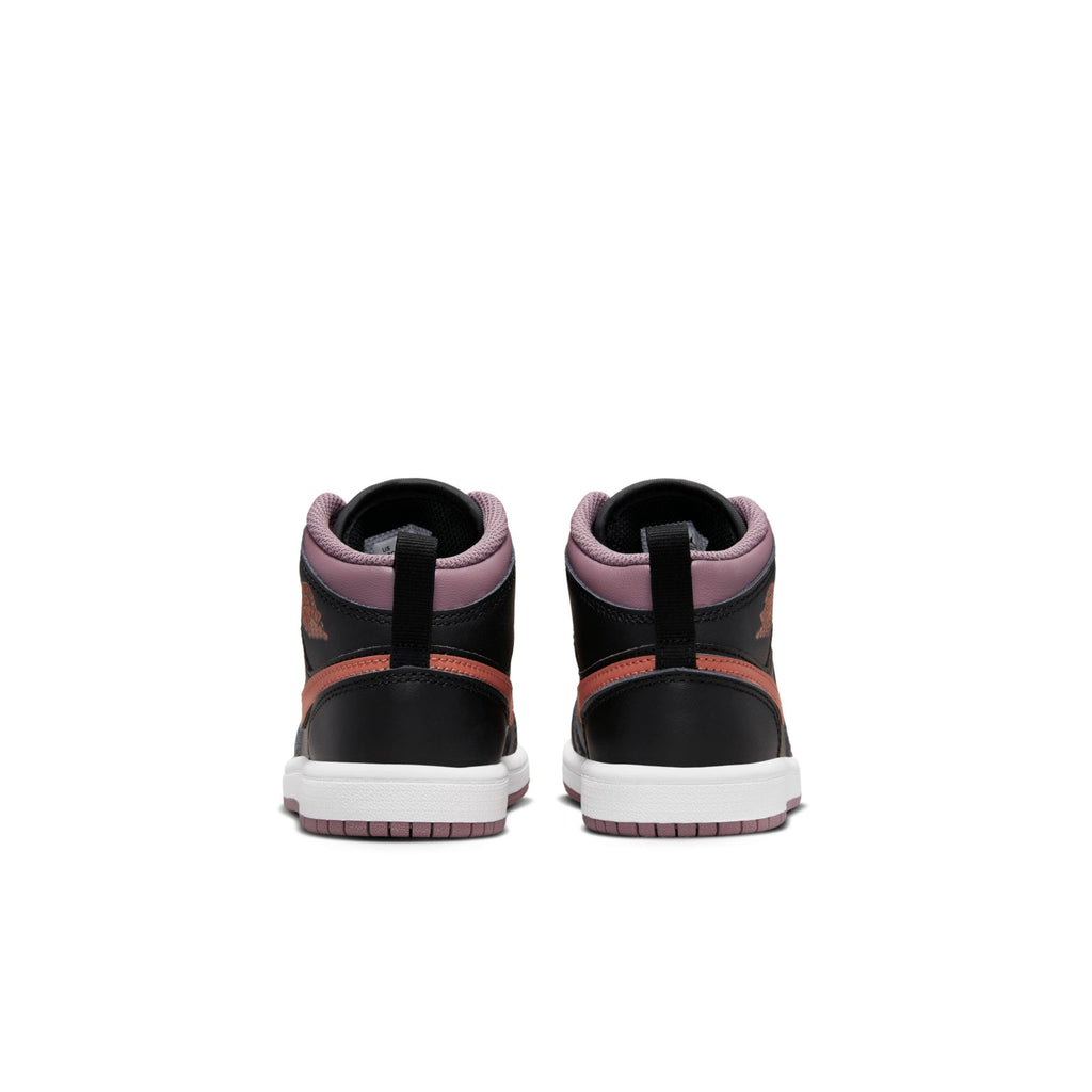 [FB9910-008] Preschool Air Jordan Retro 1 Mid SE 'Black Sky J Mauve' (PS)