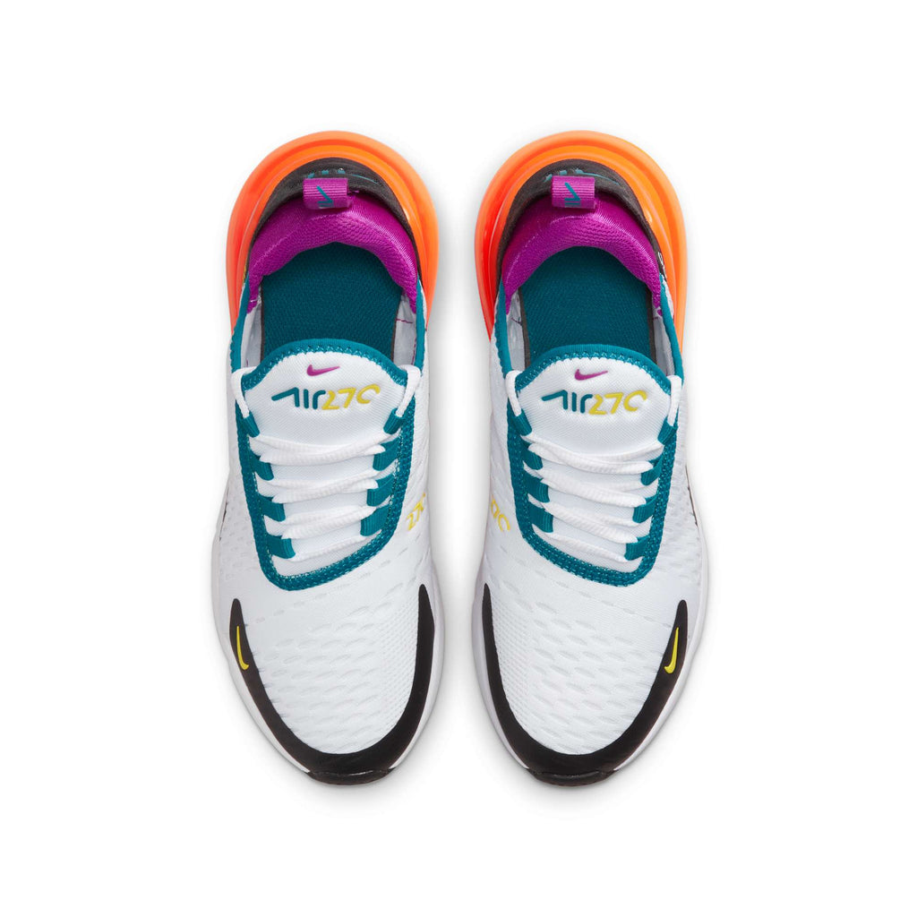 [FD0299-100] GRADE SCHOOL NIKE AIR MAX 270 GS 'WHITE ORANGE PURPLE'