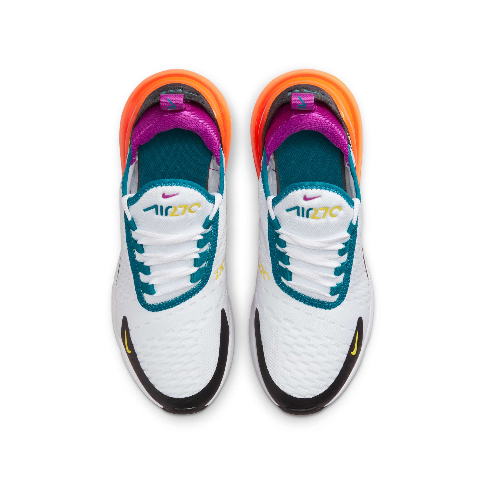 [FD0299-100] GRADE SCHOOL NIKE AIR MAX 270 GS 'WHITE ORANGE PURPLE'