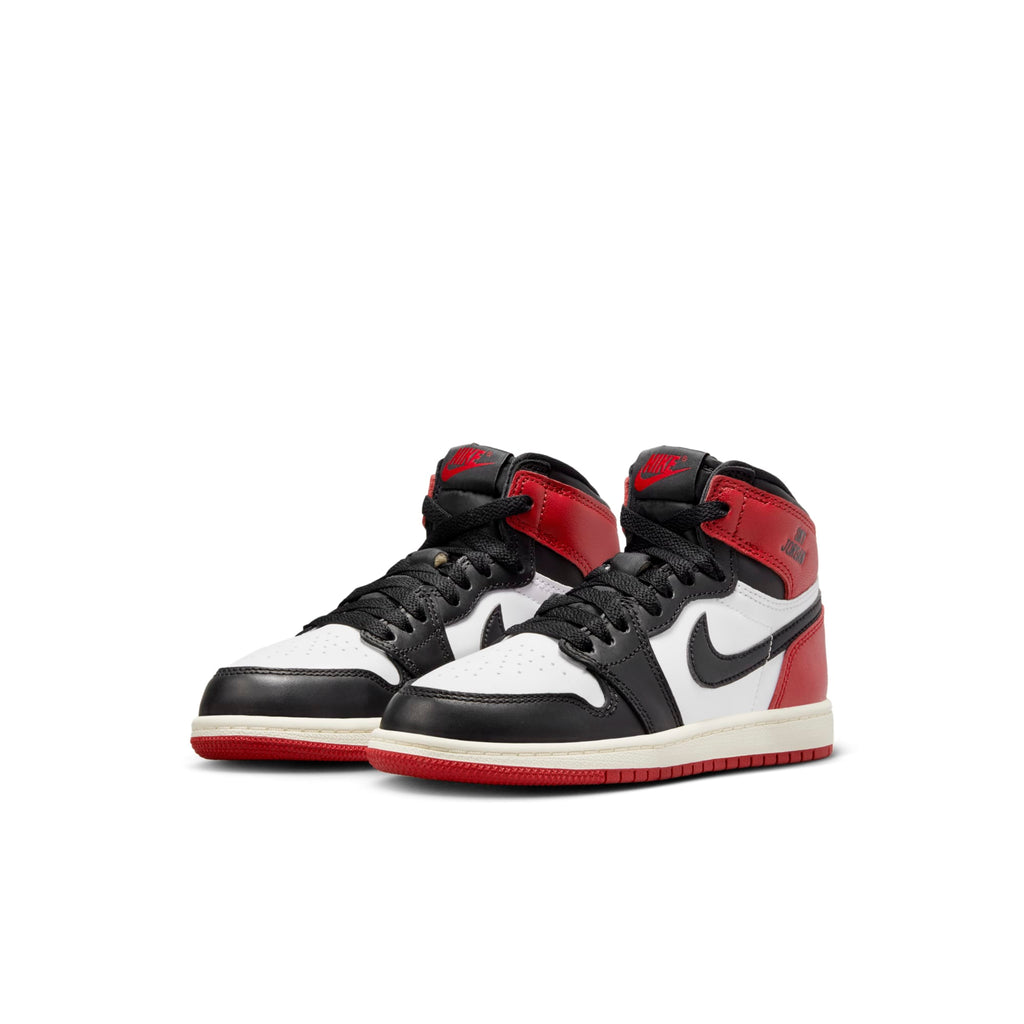 [FD1412-106] Preschool Air Jordan Retro 1 High OG 'Black Toe Reimagined'