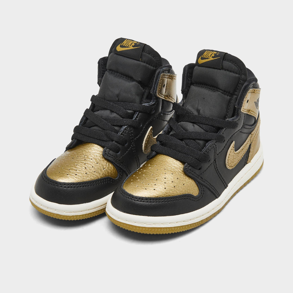 [FD1413-071] TODDLERS AIR JORDAN RETRO 1 HIGH OG TD 'BLACK METALLIC GOLD'