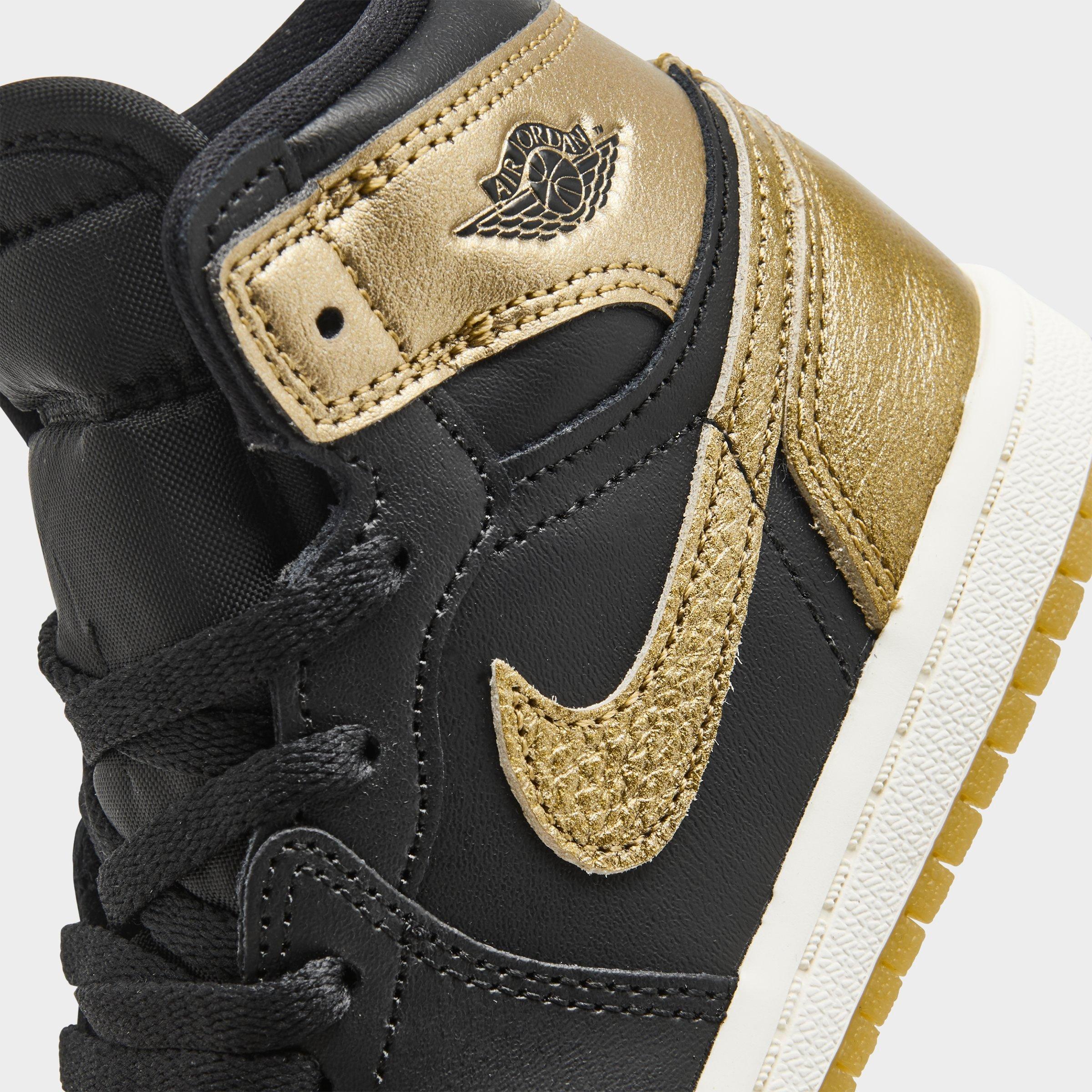 [FD1413-071] TODDLERS AIR JORDAN RETRO 1 HIGH OG TD 'BLACK METALLIC GOLD'