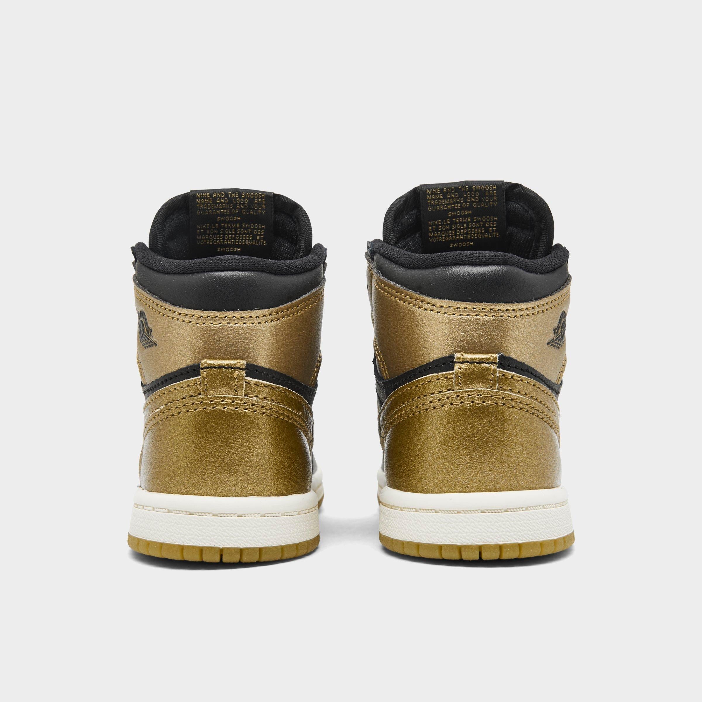 [FD1413-071] TODDLERS AIR JORDAN RETRO 1 HIGH OG TD 'BLACK METALLIC GOLD'