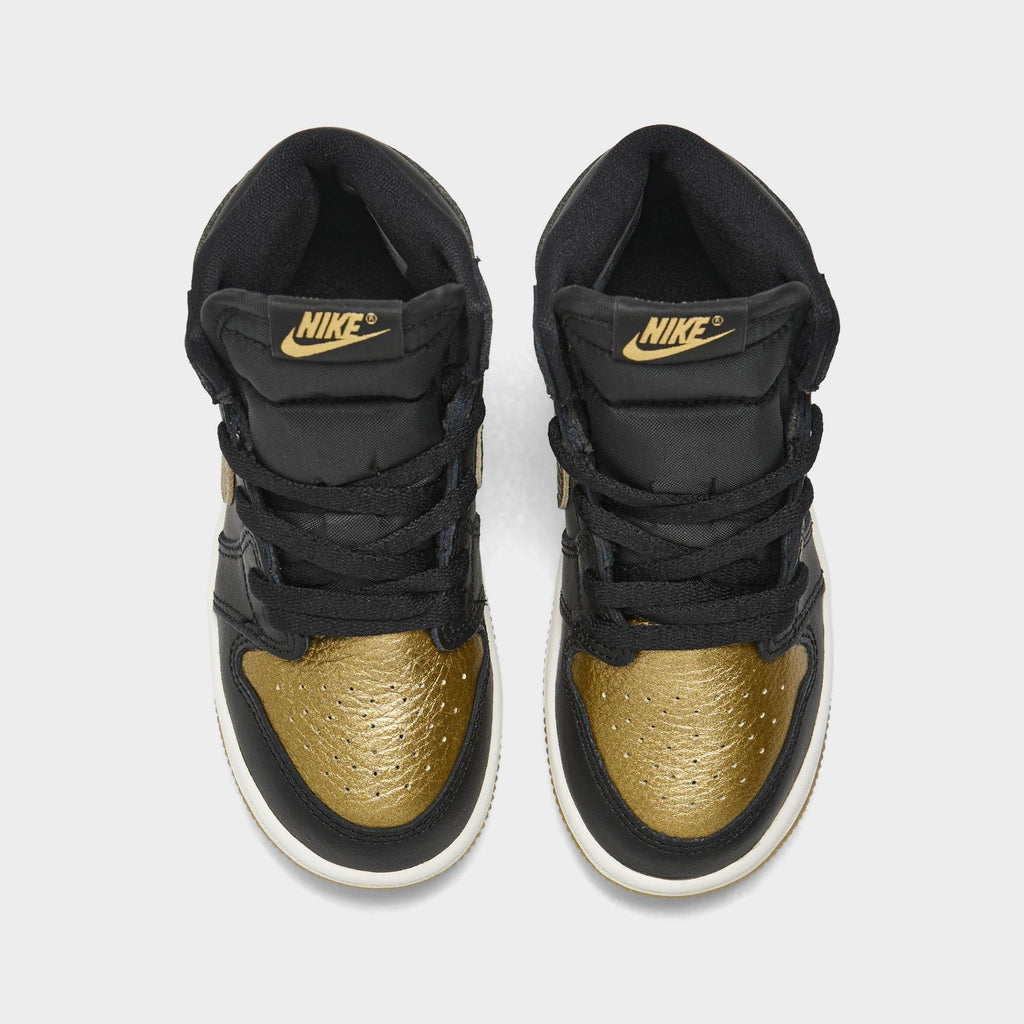 [FD1413-071] TODDLERS AIR JORDAN RETRO 1 HIGH OG TD 'BLACK METALLIC GOLD'