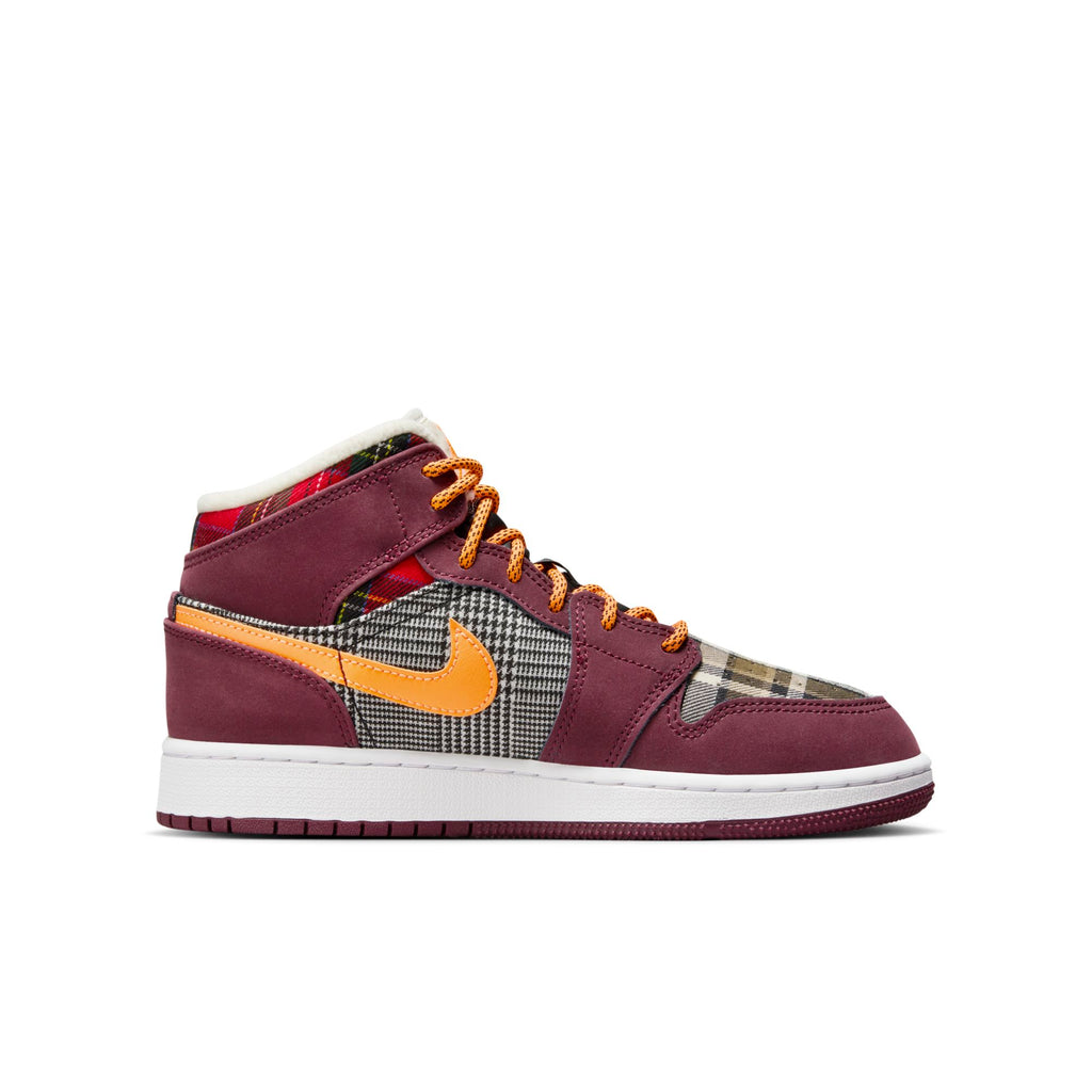 [FD5460-608] Grade School Air Jordan RETRO 1 MID SE 'PLAID (GS)'