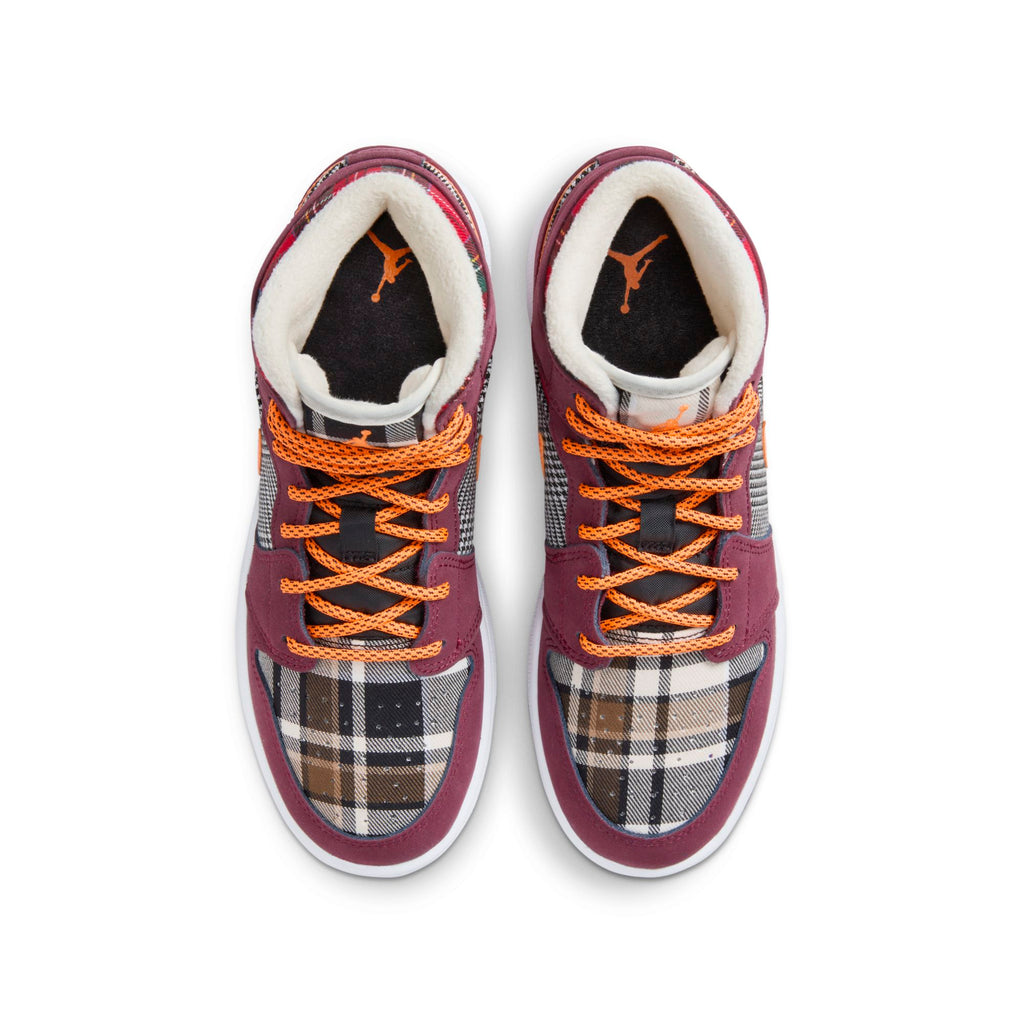 [FD5460-608] Grade School Air Jordan RETRO 1 MID SE 'PLAID (GS)'