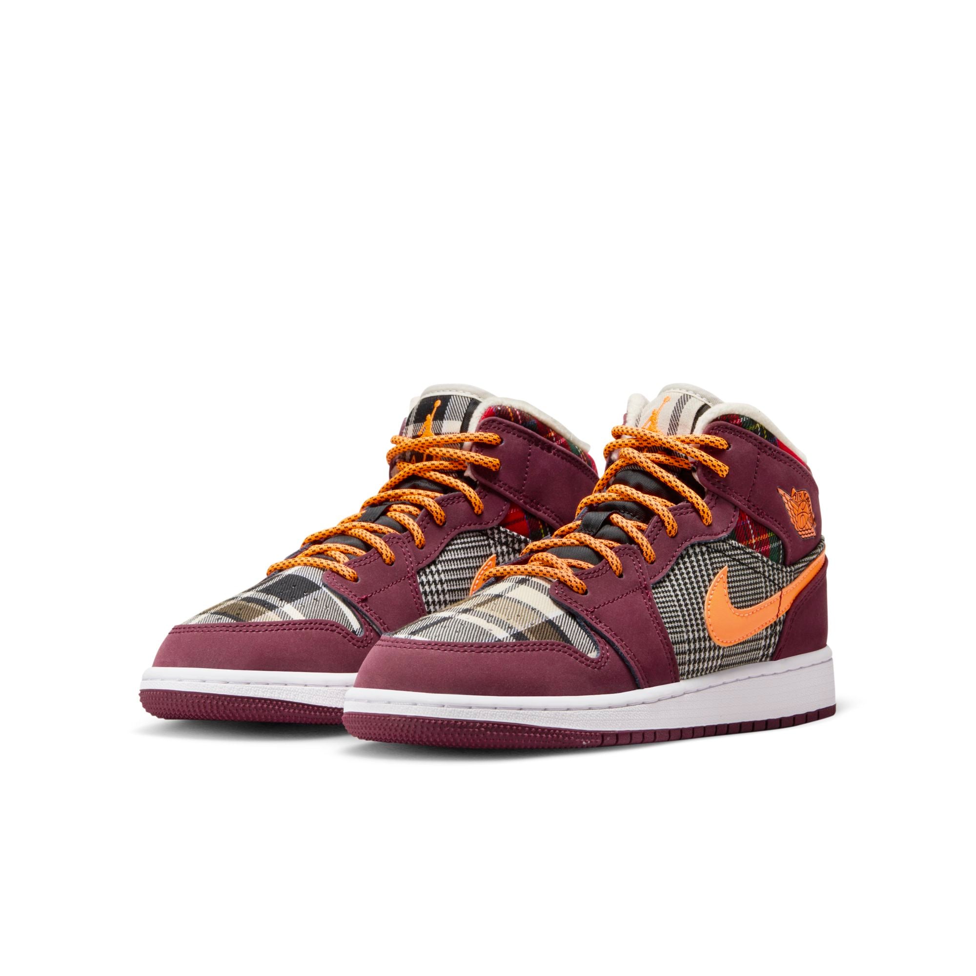 [FD5460-608] Grade School Air Jordan RETRO 1 MID SE 'PLAID (GS)'