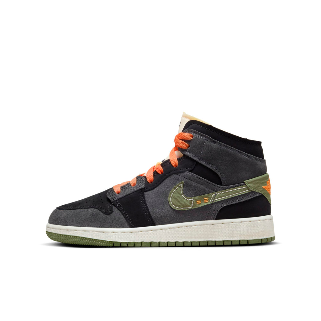 [FD5847-003] Grade School Air Jordan RETRO 1 MID SE 'CRAFT ANTHRACITE LIGHT OLIVE (GS)'