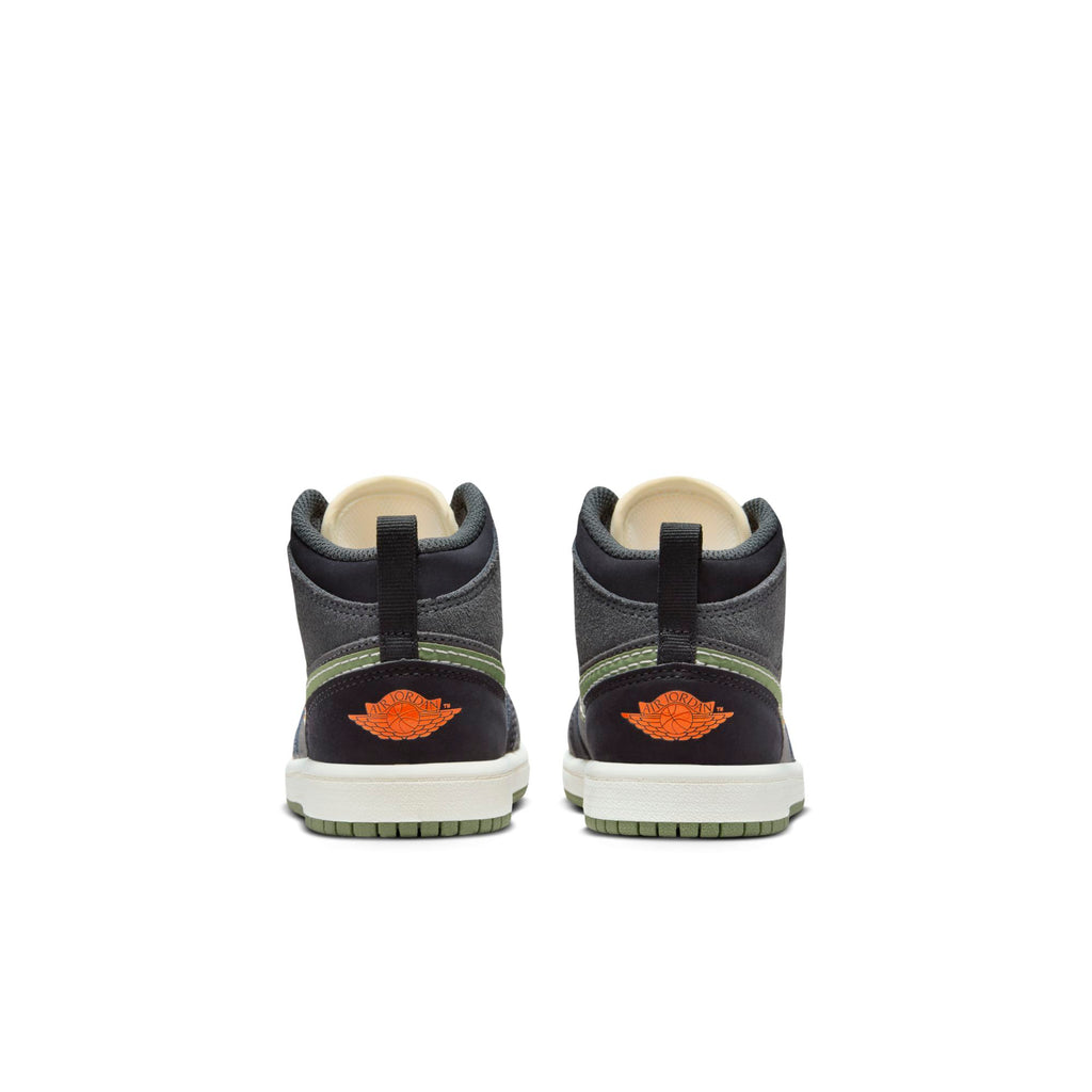 [FD9094-003] Preschool Air Jordan Retro 1 Mid SE Craft 'Anthracite Sky J Light Olive' (PS)