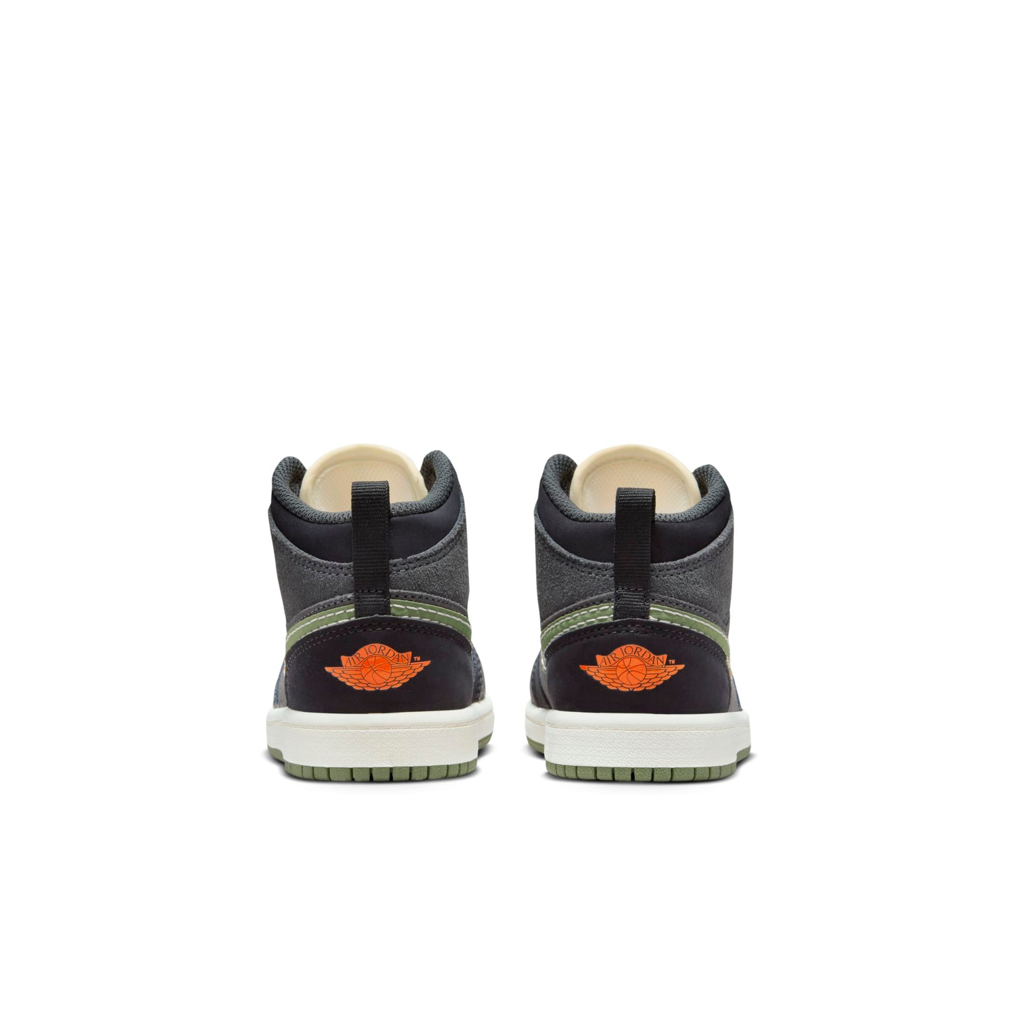 [FD9094-003] Preschool Air Jordan Retro 1 Mid SE Craft 'Anthracite Sky J Light Olive' (PS)