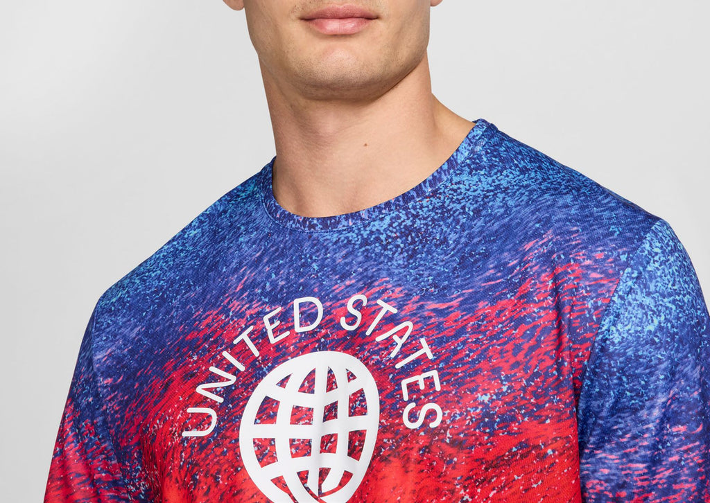 [FJ3411-635] MENS NIKE DRI-FIT USA MILER PRINTED RUNNING T-SHIRT