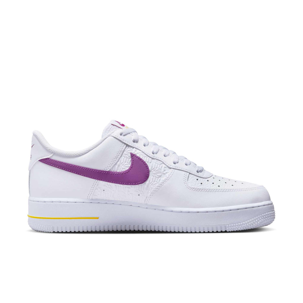 [FJ4209-100] MENS NIKE AIR FORCE 1 '07 'EMBOSSED HOOPS - LAKERS'