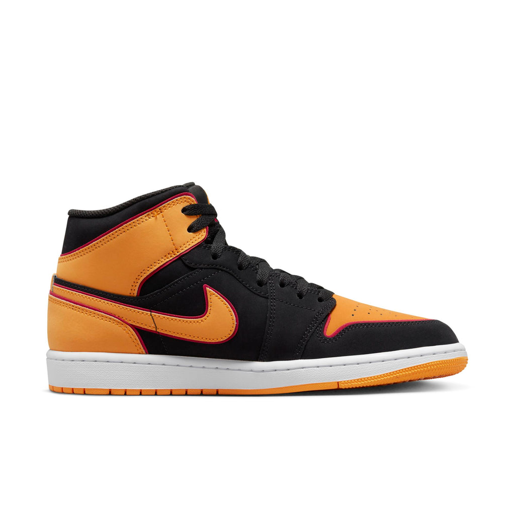 [FJ4923-008] Mens Air Jordan RETRO 1 MID 'FAT TONGUE BLACK ORANGE'
