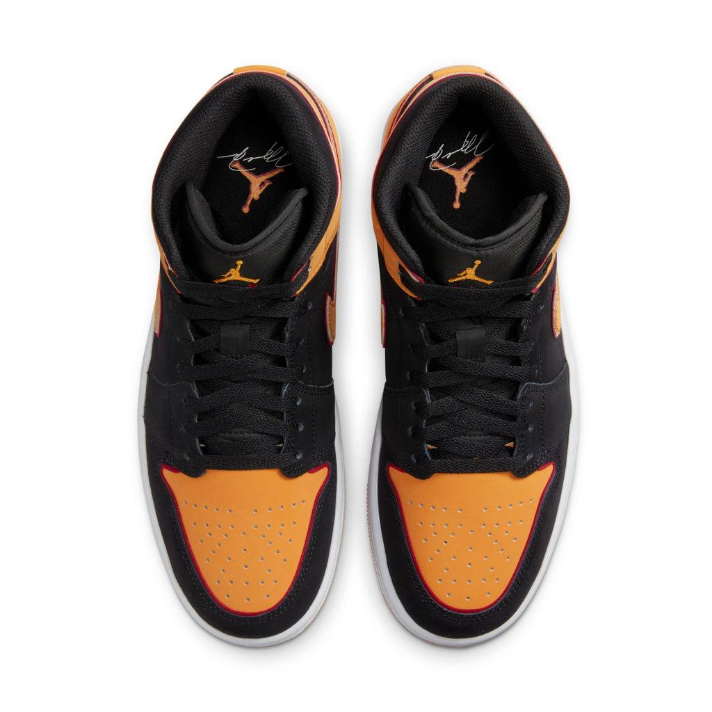 [FJ4923-008] Mens Air Jordan RETRO 1 MID 'FAT TONGUE BLACK ORANGE'