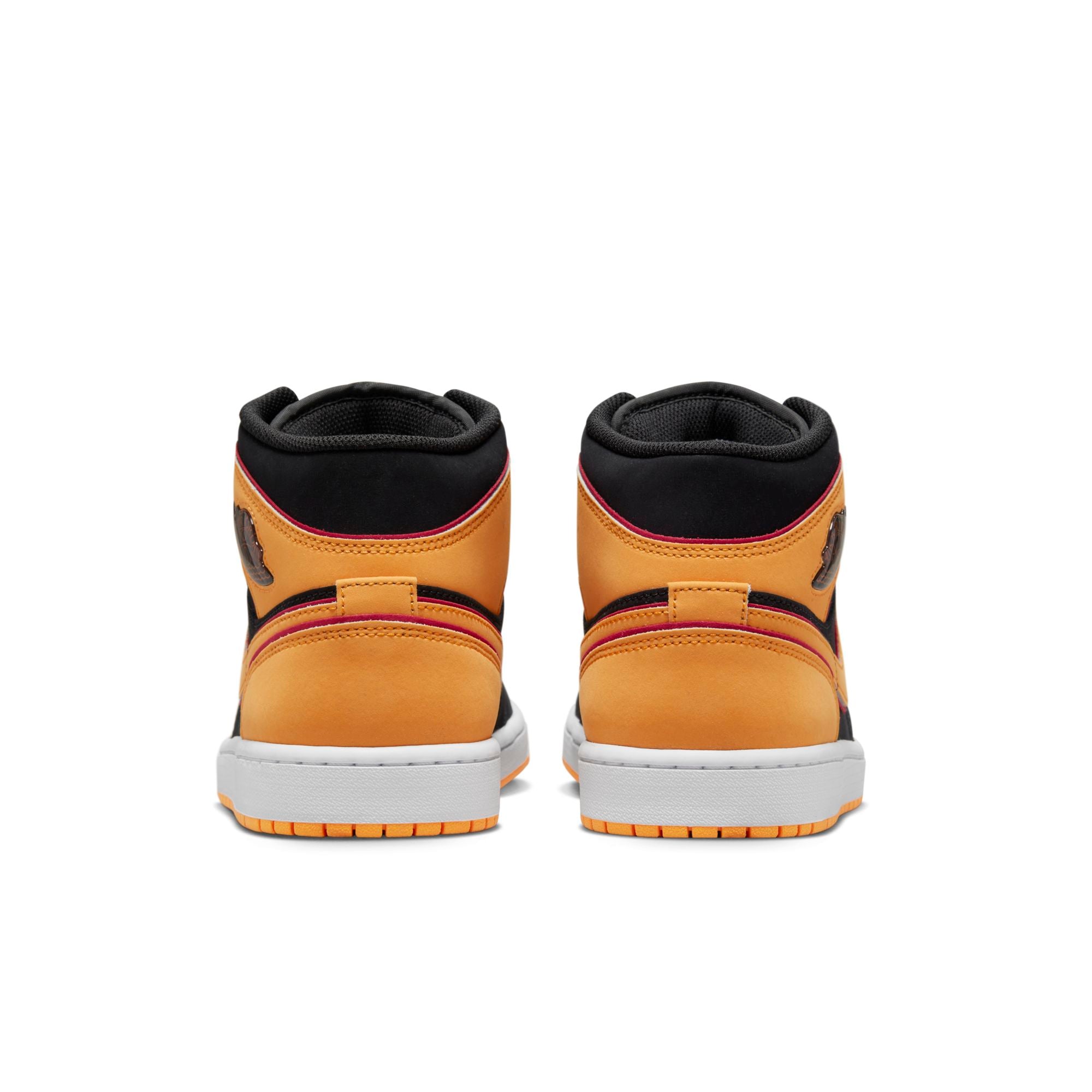[FJ4923-008] Mens Air Jordan RETRO 1 MID 'FAT TONGUE BLACK ORANGE'