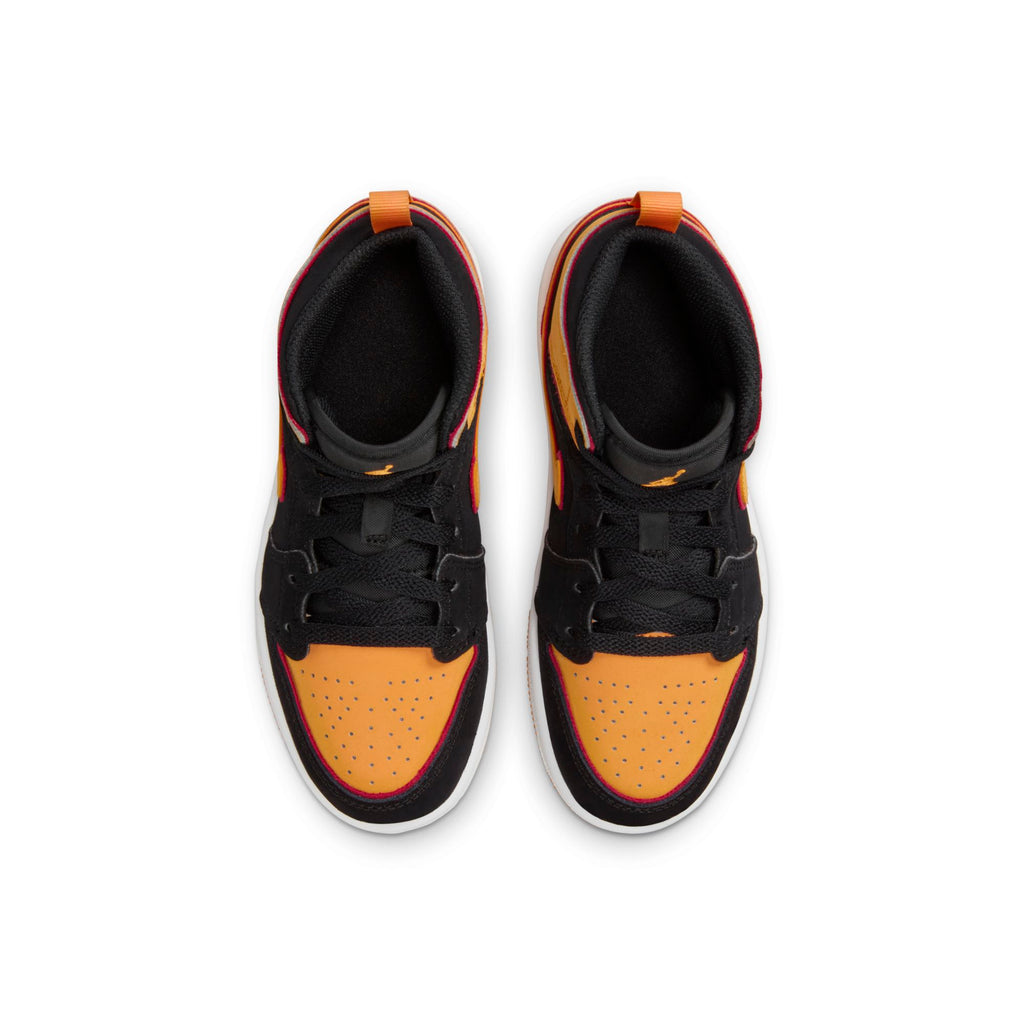 [FJ4925-008] Preschool Air Jordan Retro 1 MID SE 'Black Vivid Orange' (PS)