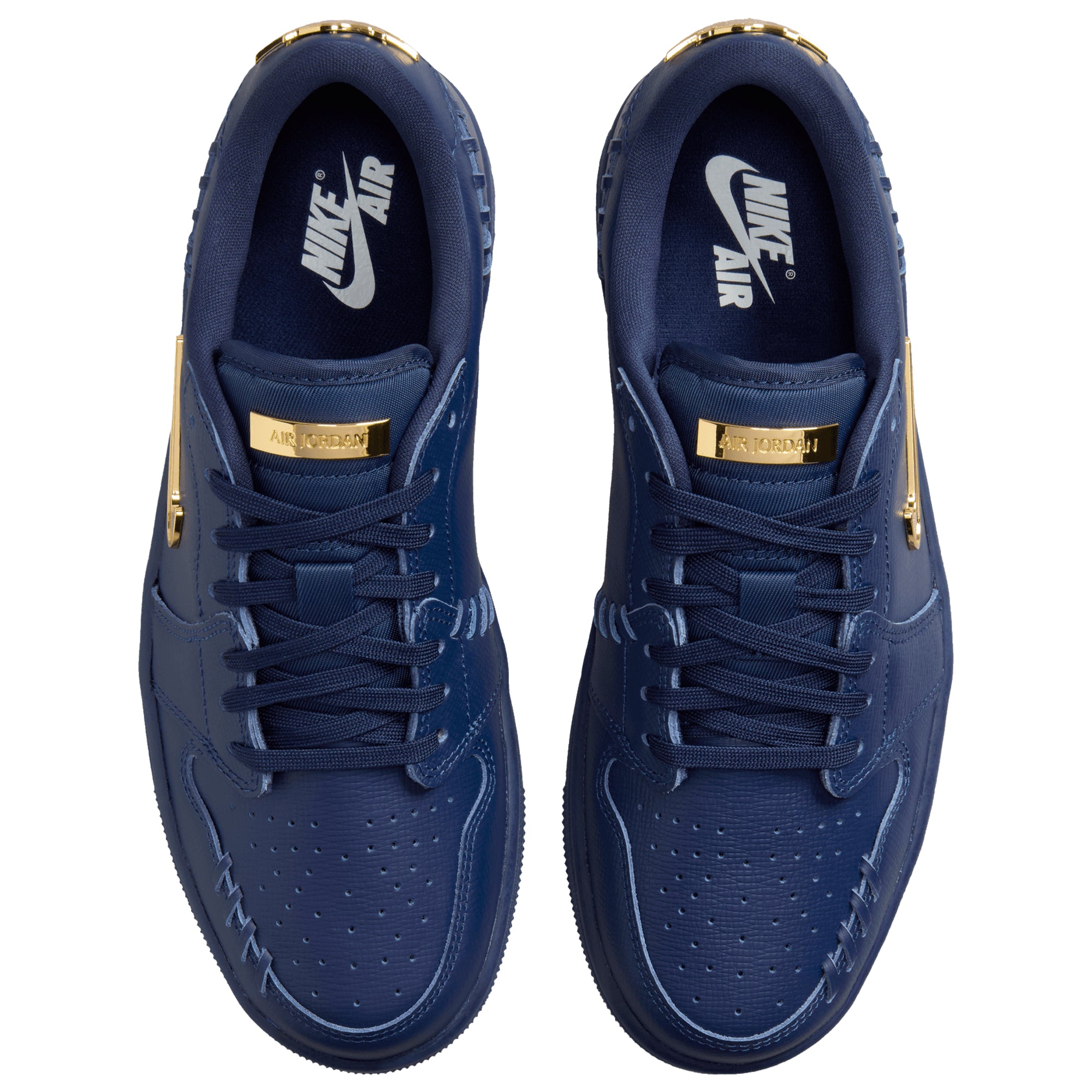 [FN5032-400] WOMENS AIR JORDAN RETRO 1 MM LOW 'NAVY METALLIC GOLD'