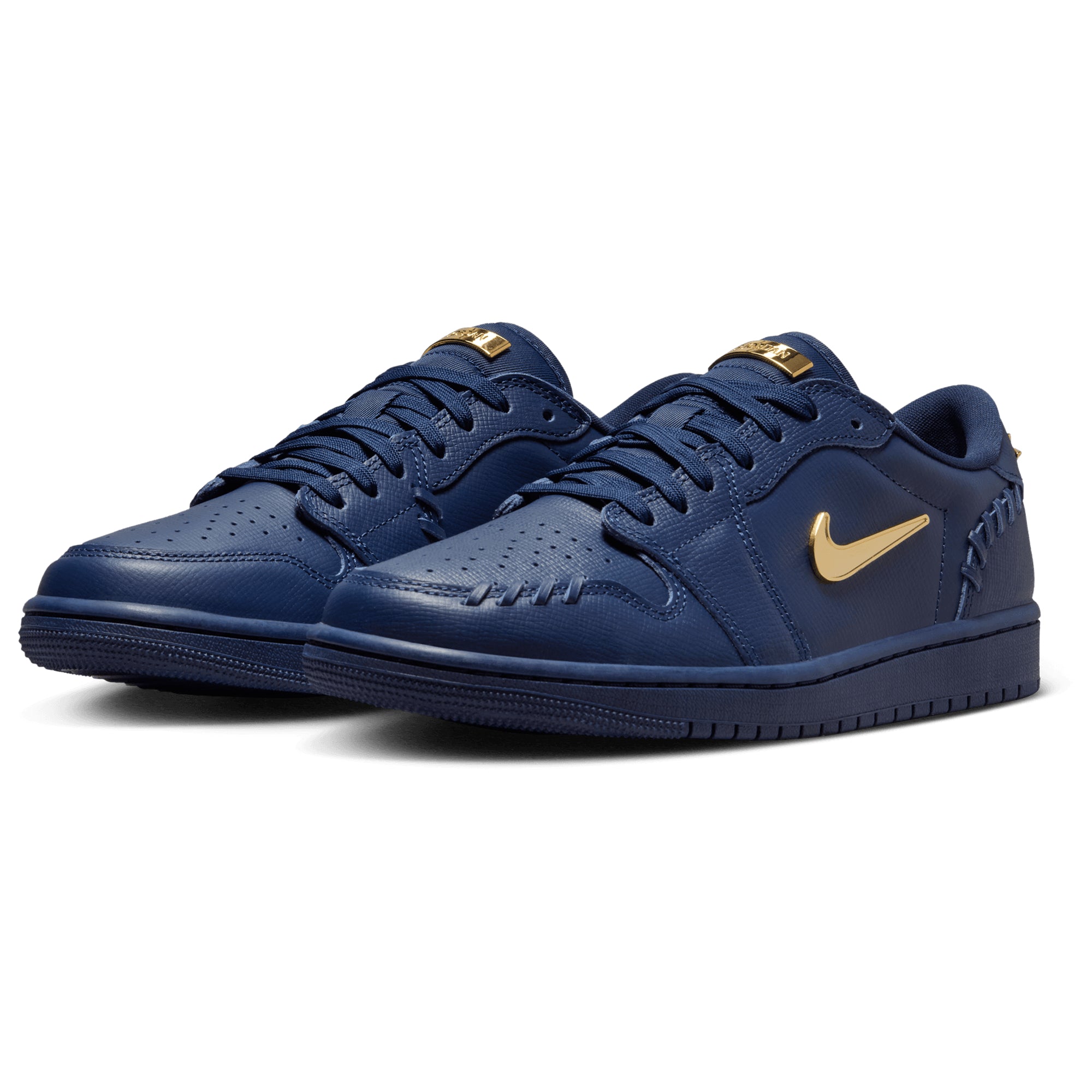 [FN5032-400] WOMENS AIR JORDAN RETRO 1 MM LOW 'NAVY METALLIC GOLD'