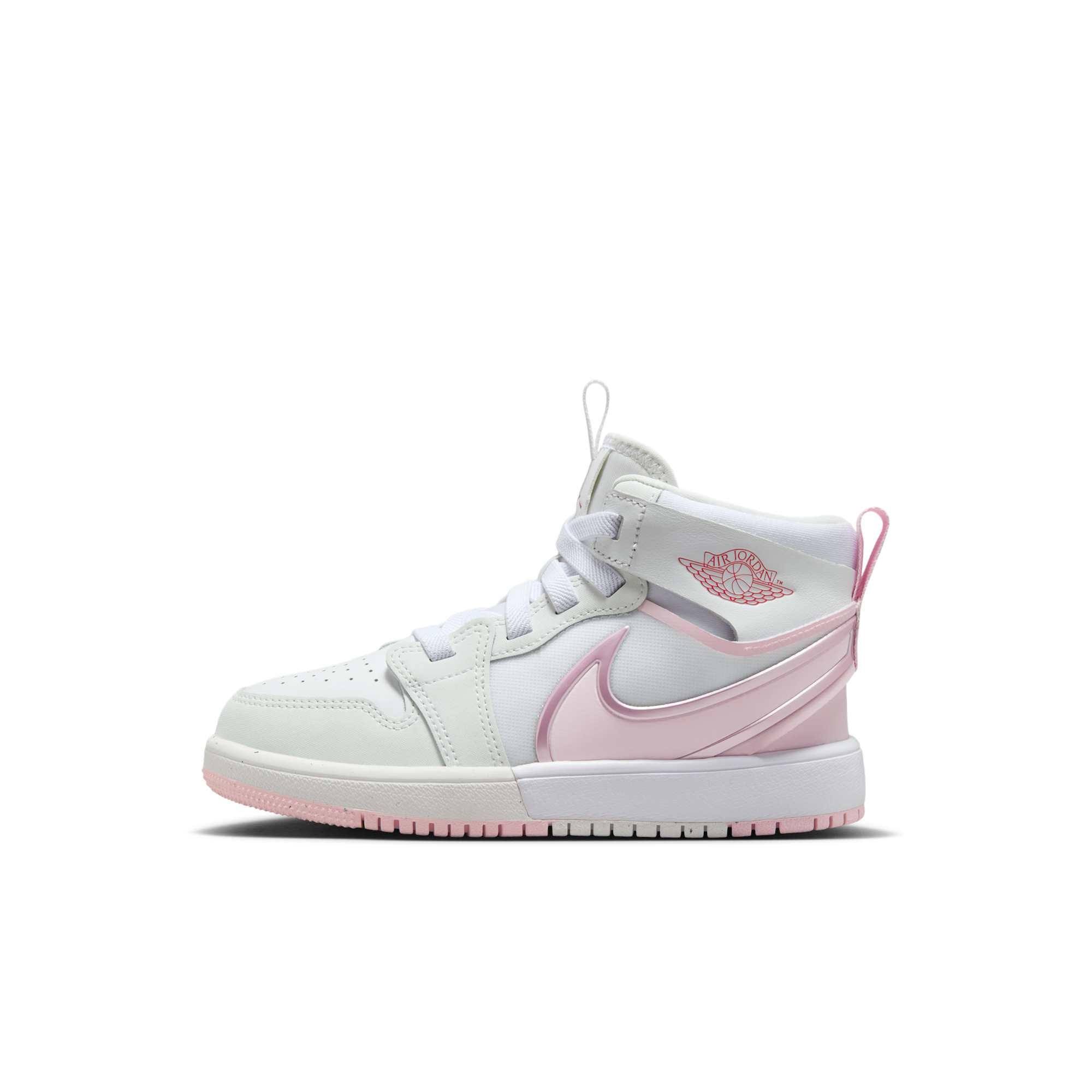 [FQ1282-101] Preschool Air Jordan Retro 1 Mid RM Easy On 'White Fire Red Pink Foam'