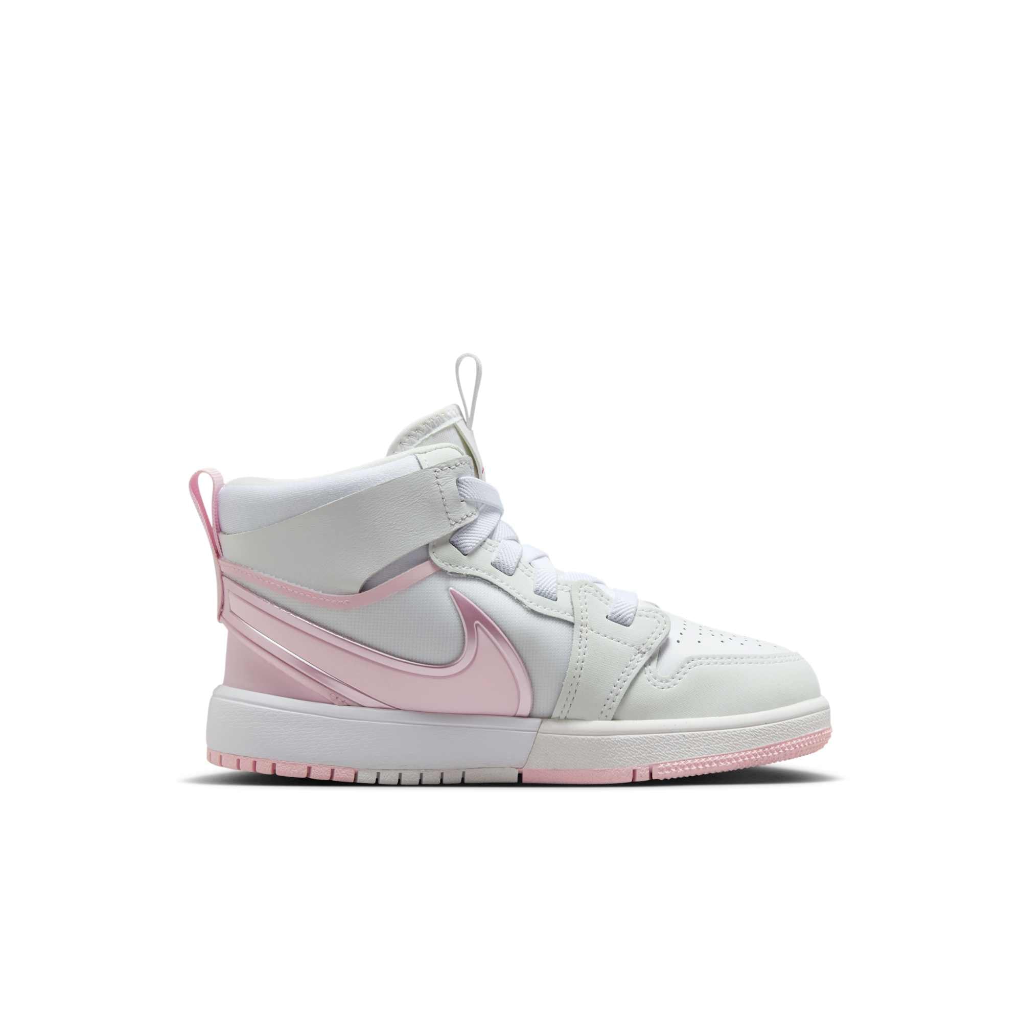 [FQ1282-101] Preschool Air Jordan Retro 1 Mid RM Easy On 'White Fire Red Pink Foam'