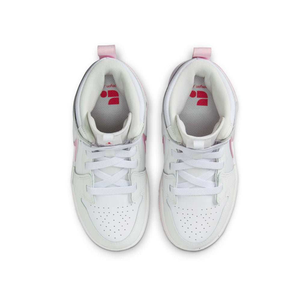 [FQ1282-101] Preschool Air Jordan Retro 1 Mid RM Easy On 'White Fire Red Pink Foam'