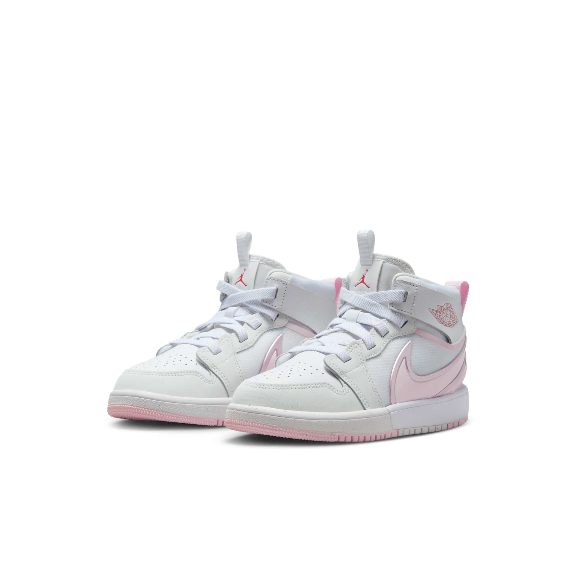 [FQ1282-101] Preschool Air Jordan Retro 1 Mid RM Easy On 'White Fire Red Pink Foam'