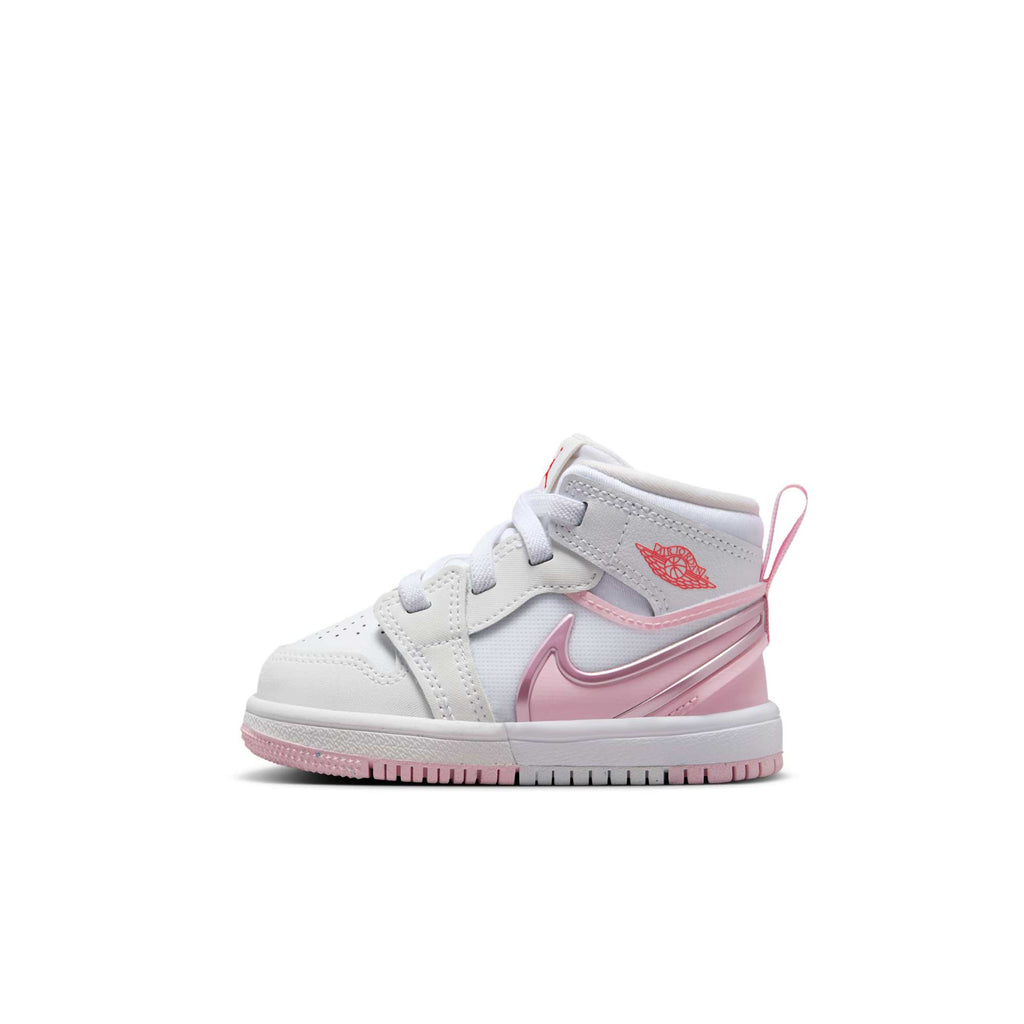 [FQ1283-101] Toddlers Air Jordan Retro 1 Mid RM Easyon 'White Fire Red Pink Foam'