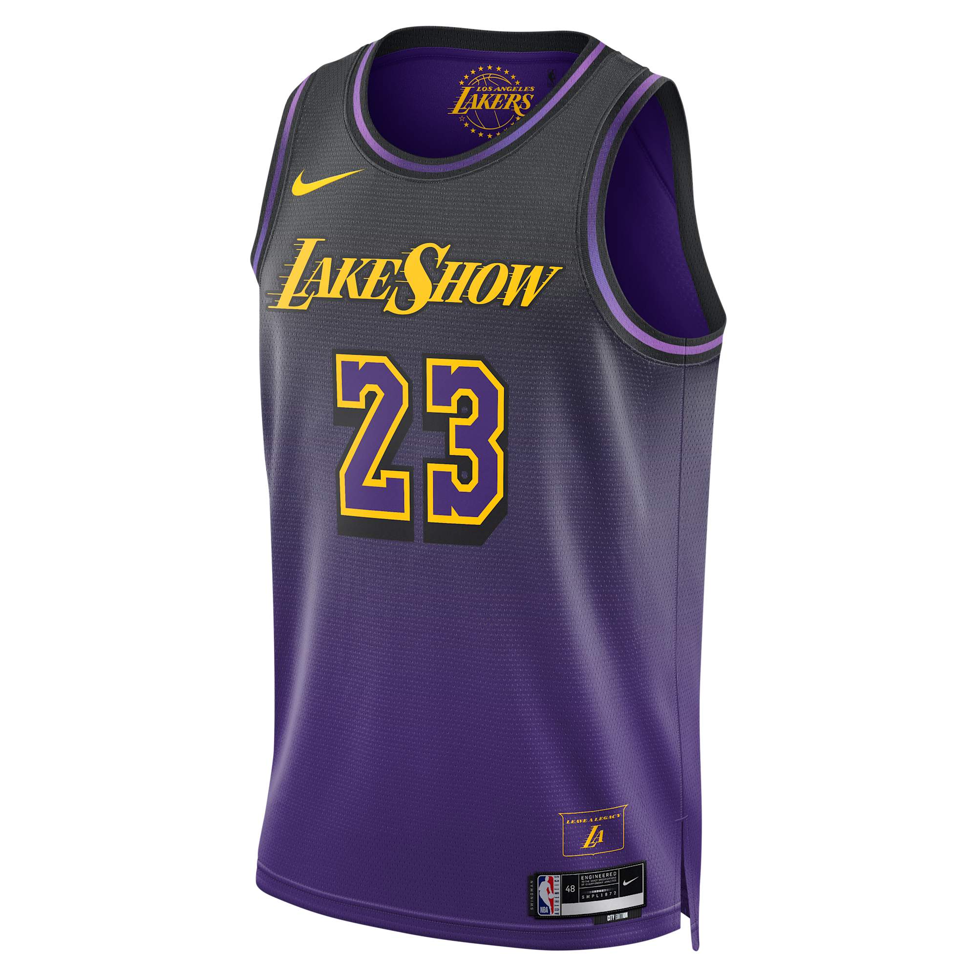 [FQ4346-504] MENS NIKE NBA LEBRON JAMES LOS ANGELES LAKERS 2024/25 CITY EDITION SWINGMAN JERSEY