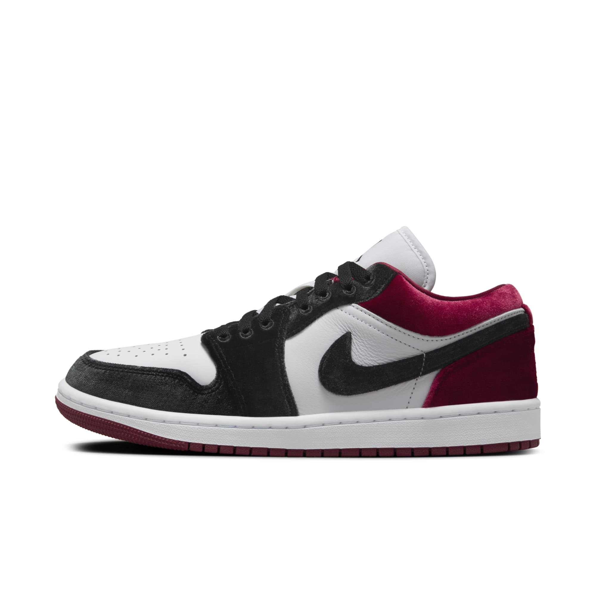 [FZ3242-001] Womens Air Jordan Retro 1 Low SE 'Velvet Black Toe'
