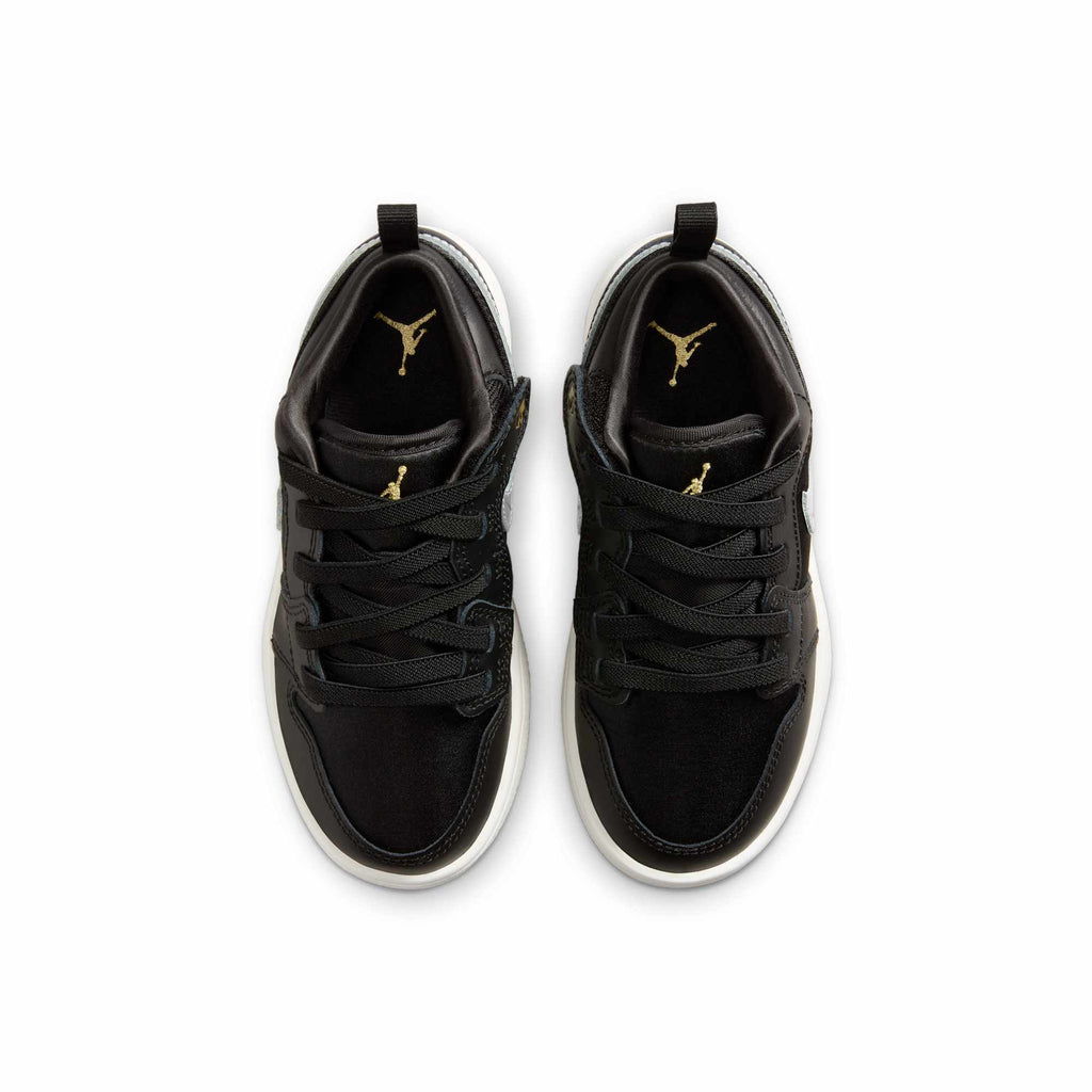 [FZ3920-001] PRESCHOOL AIR JORDAN RETRO 1 LOW ALT SE 'BLACK SILVER SAIL GOLD (PS)'