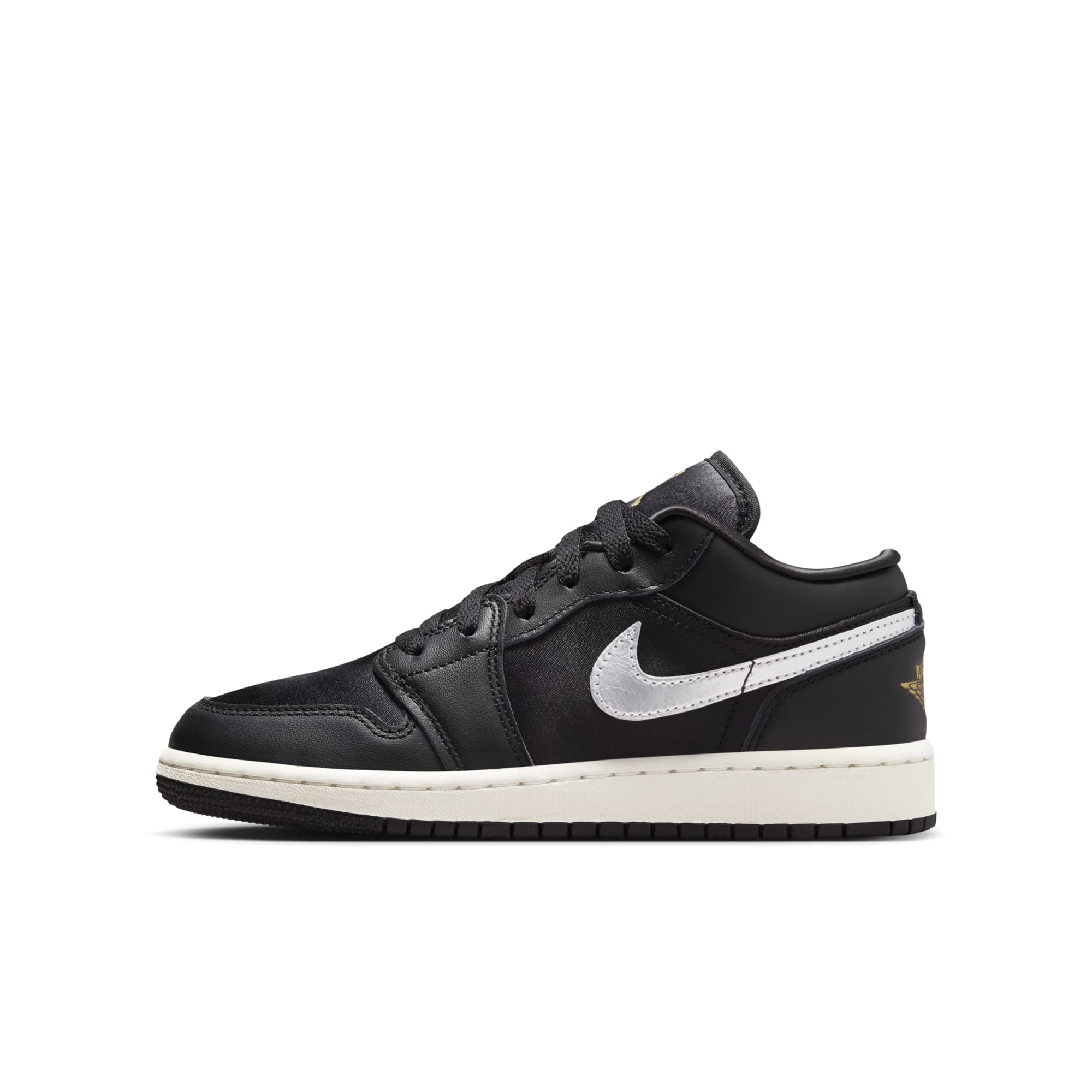 [FZ3921-001] GRADE SCHOOL AIR JORDAN RETRO 1 LOW SE 'BLACK SILVER SAIL GOLD' (GS)