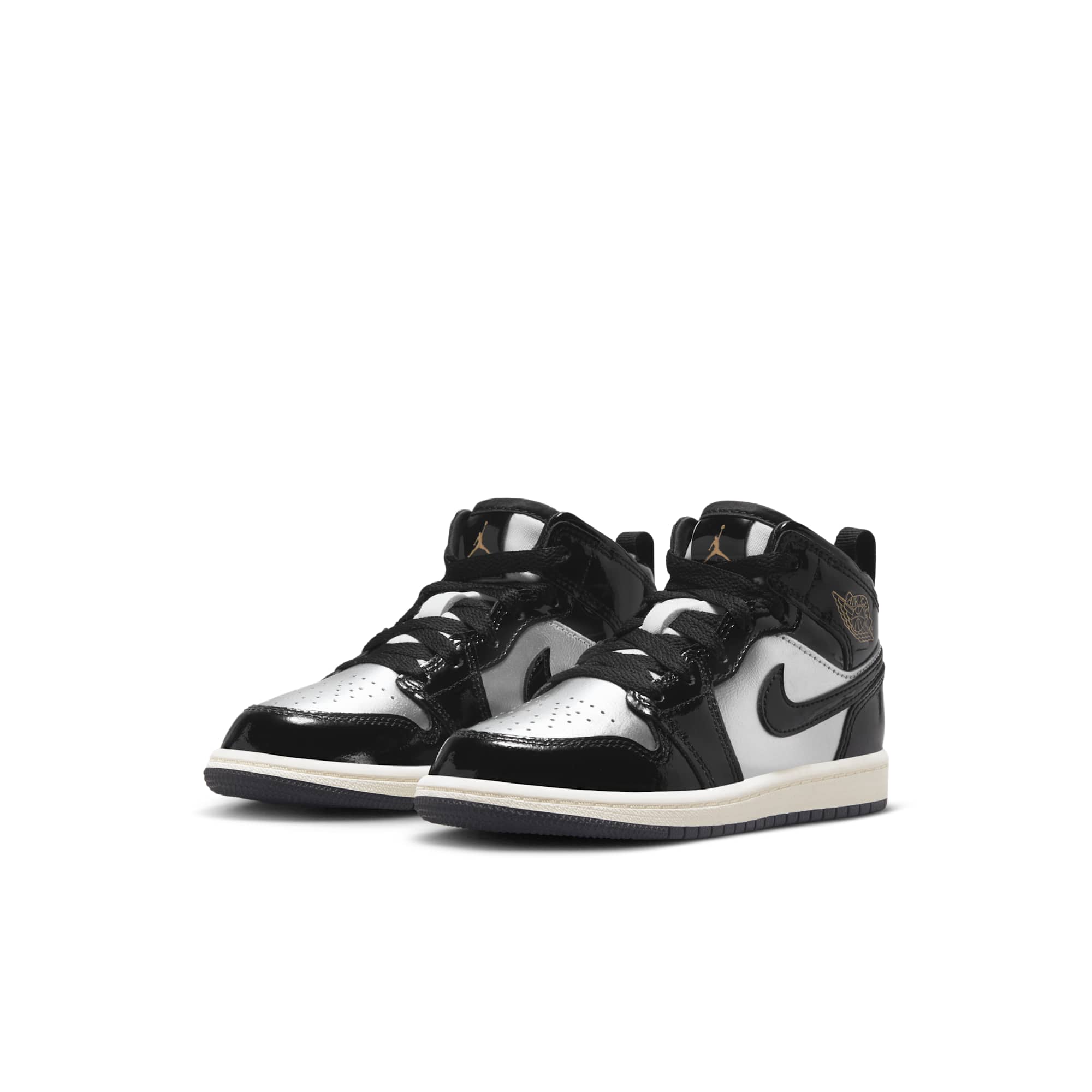 [FZ3937-001] PRESCHOOL AIR JORDAN RETRO 1 MID SE 'BLACK METALLIC SILVER SAIL METALLIC GOLD' (PS)