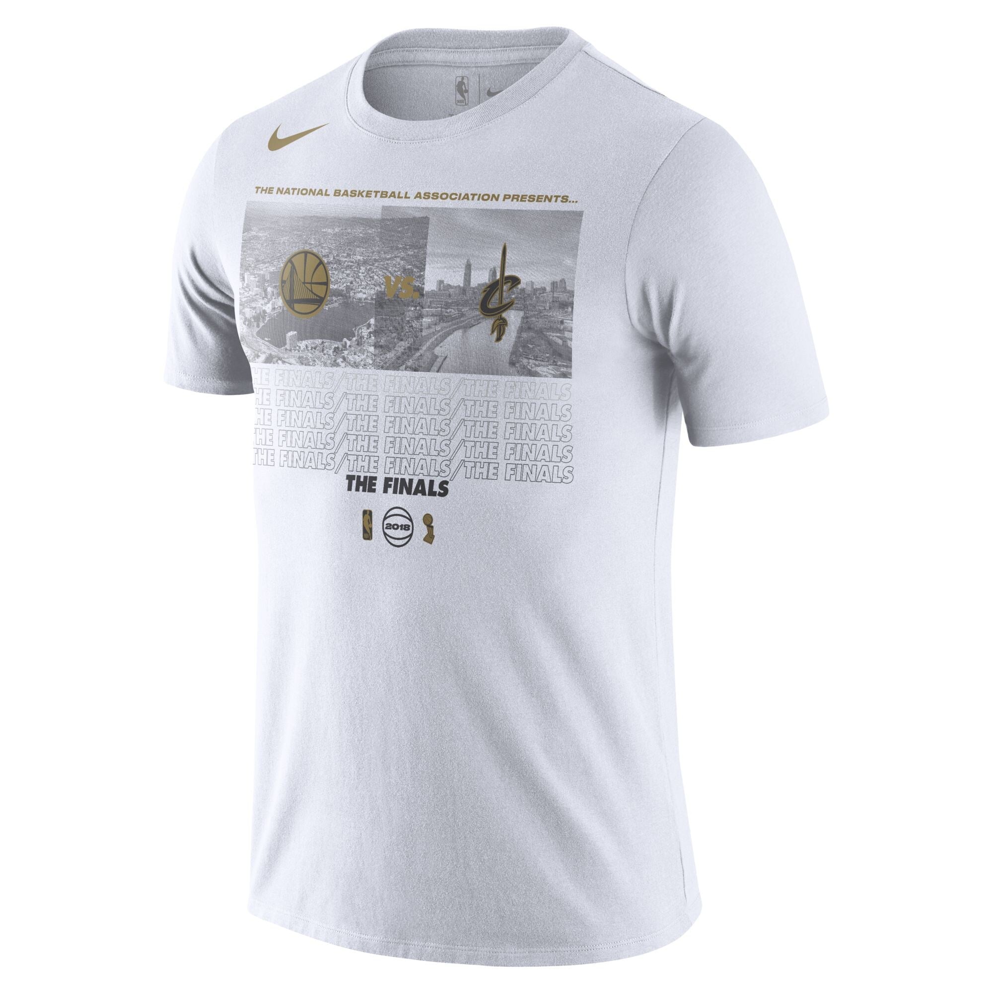 [GSW-CLEV-FINALS2018] Womens Nike NBA GSW vs. Clev Cavaliers 2018 NBA Finals Bound Dueling Team Matchup T-Shirt