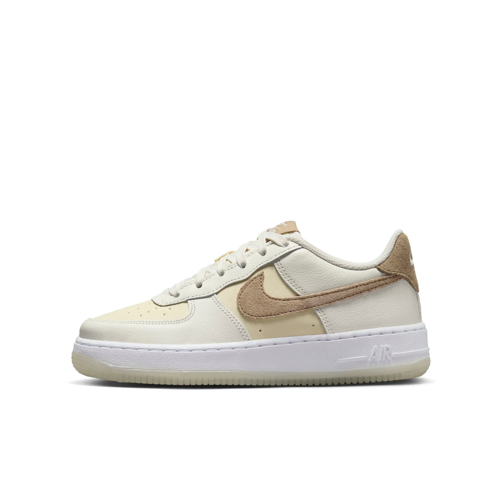 [HF5349-100] GRADE SCHOOL NIKE AIR FORCE 1 LOW LV8 5 'SAIL COCONUT MILK WHITE KHAKI (GS)'