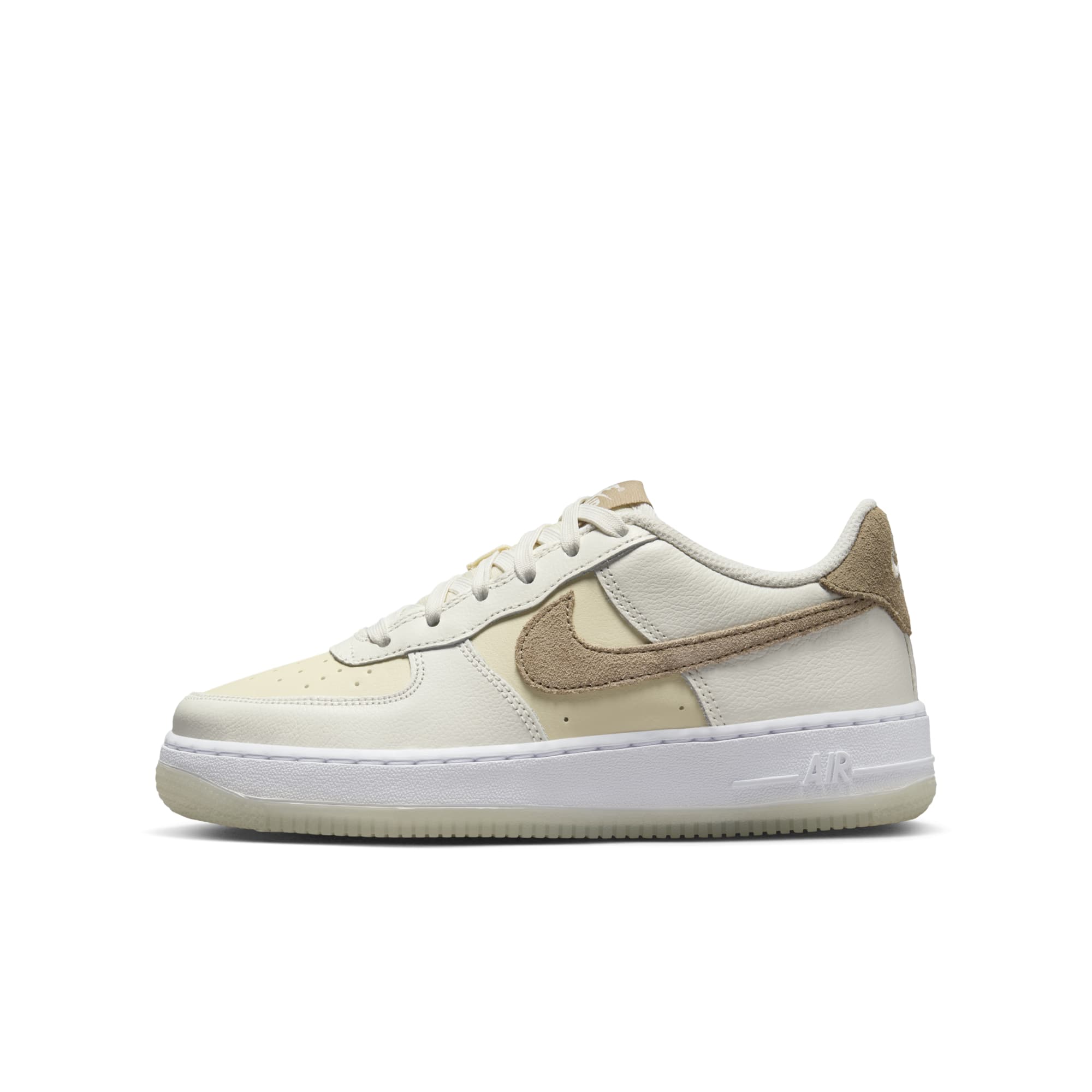 [HF5349-100] GRADE SCHOOL NIKE AIR FORCE 1 LOW LV8 5 'SAIL COCONUT MILK WHITE KHAKI (GS)'