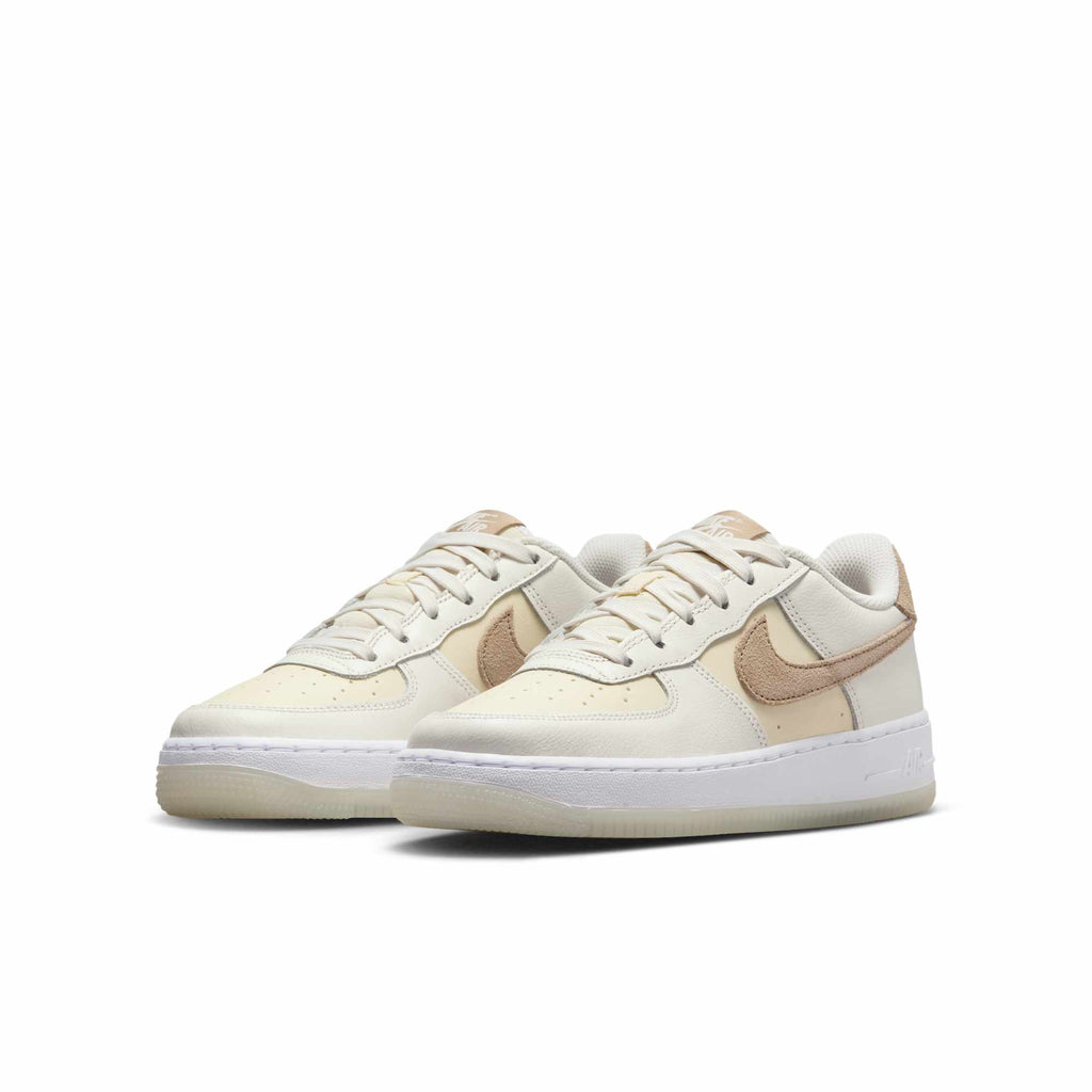 [HF5349-100] GRADE SCHOOL NIKE AIR FORCE 1 LOW LV8 5 'SAIL COCONUT MILK WHITE KHAKI (GS)'