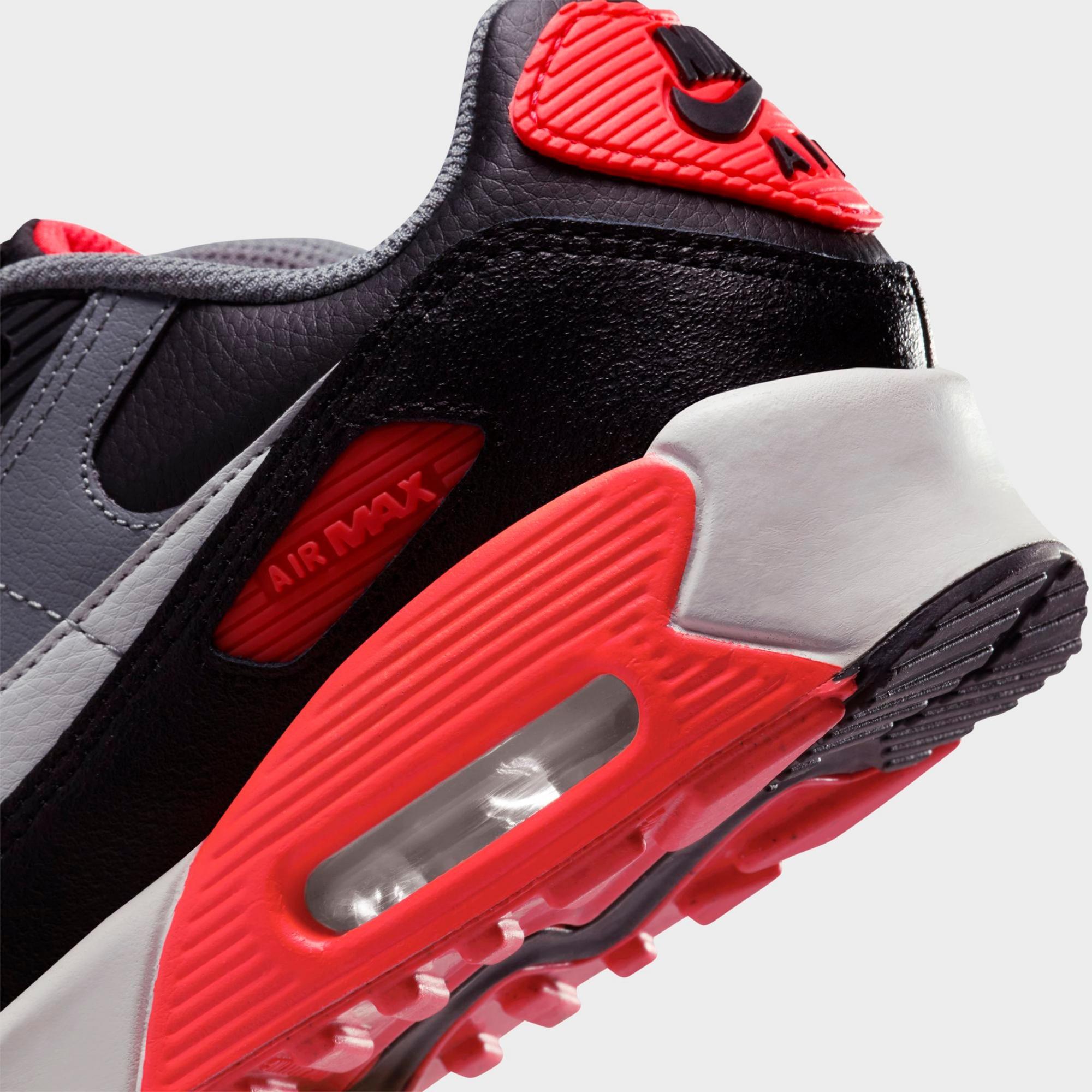 [HF6358-005] GRADE SCHOOL NIKE AIR MAX 90 'BLACK COOL GREY BRIGHT CRIMSON PHOTON DUST (GS)'