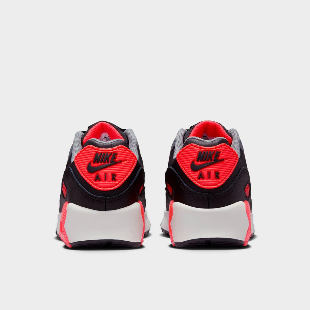 [HF6358-005] GRADE SCHOOL NIKE AIR MAX 90 'BLACK COOL GREY BRIGHT CRIMSON PHOTON DUST (GS)'