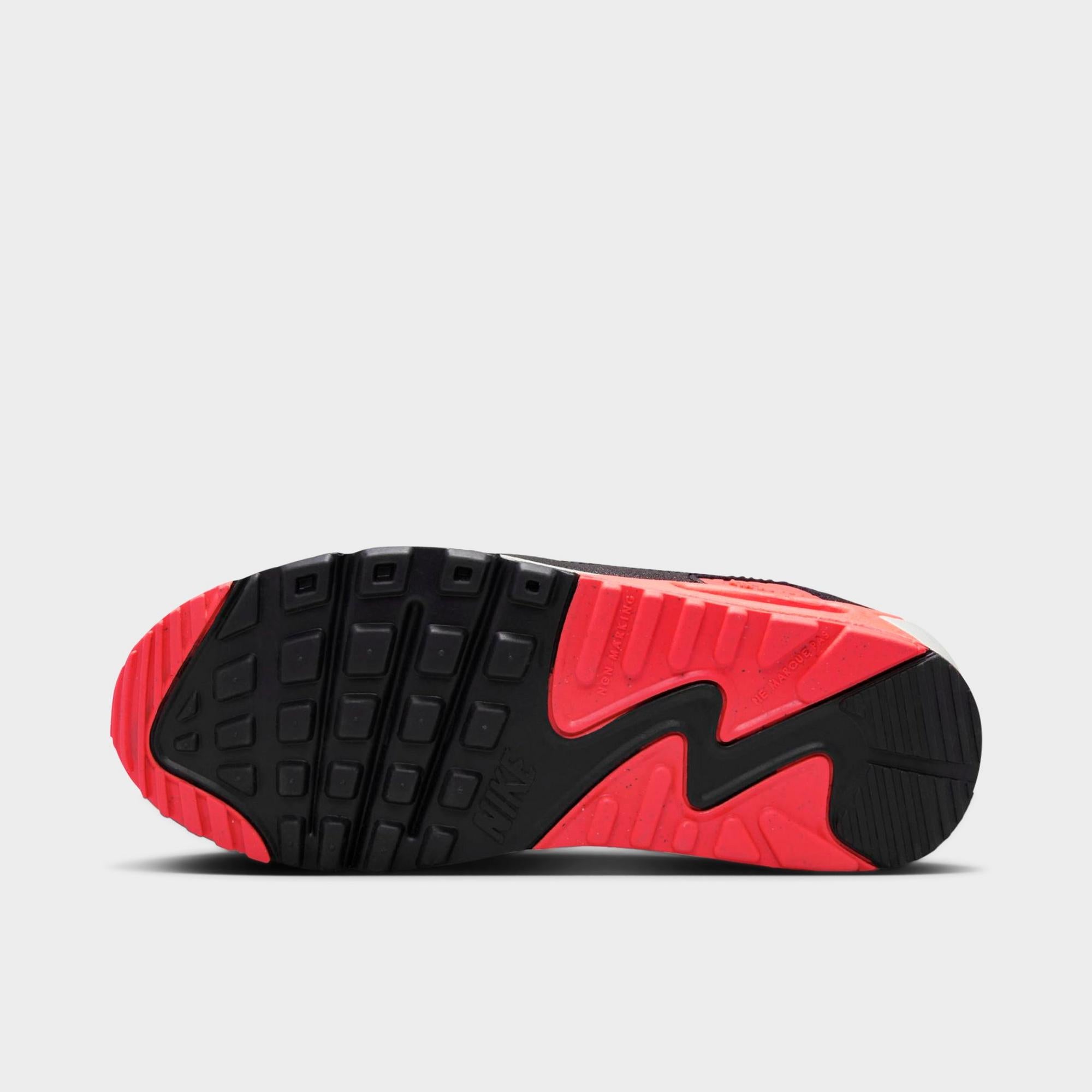 [HF6358-005] GRADE SCHOOL NIKE AIR MAX 90 'BLACK COOL GREY BRIGHT CRIMSON PHOTON DUST (GS)'